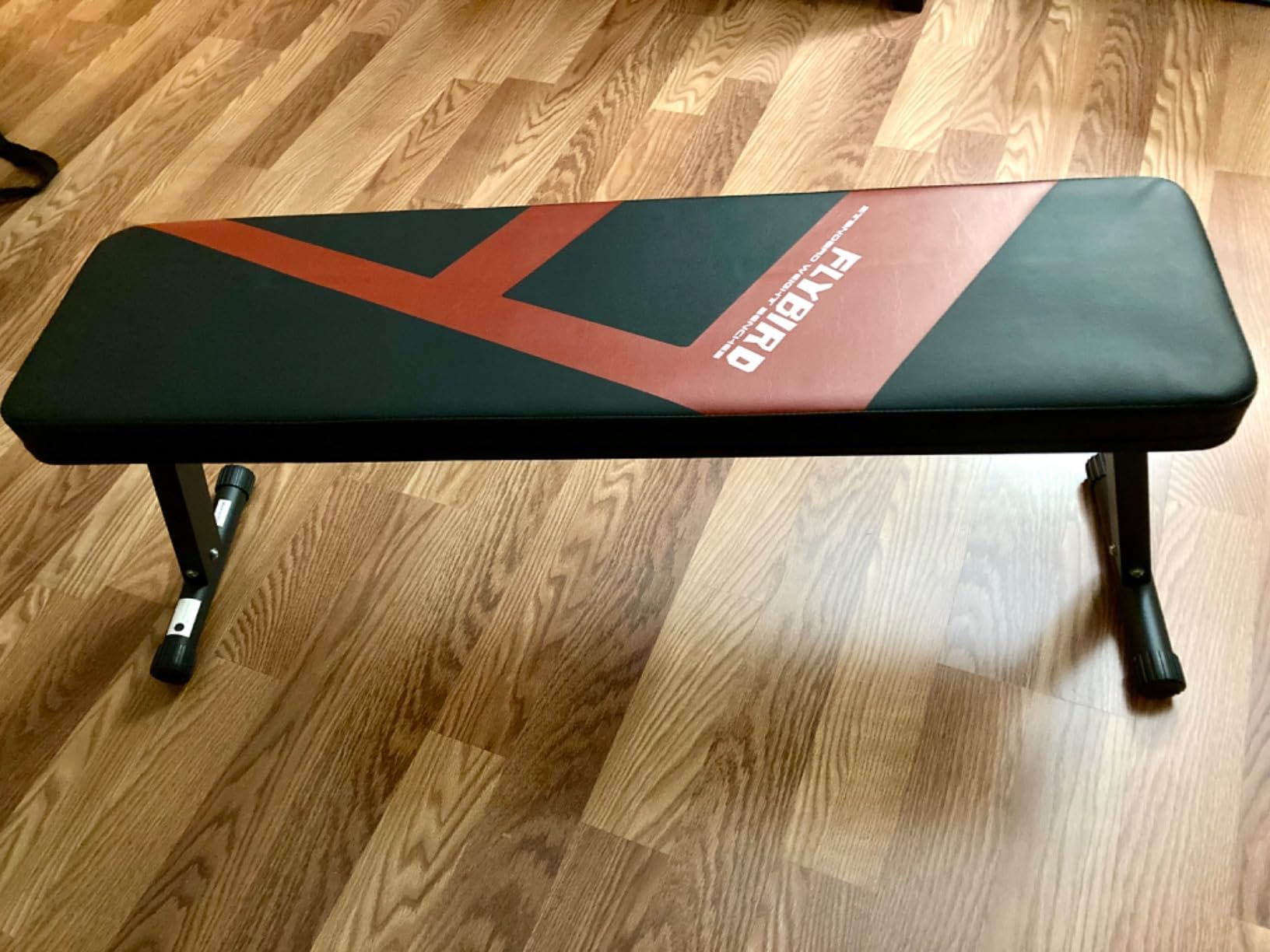 FLYBIRD Foldable Flat Weight Bench for Home Gym, 600 lbs Capacity with Dual Locking for Strength Training, Easy Setup & Storage for Small Apartments, Lifting, Hip Thrust, Dumbbell Workout customer photo 2