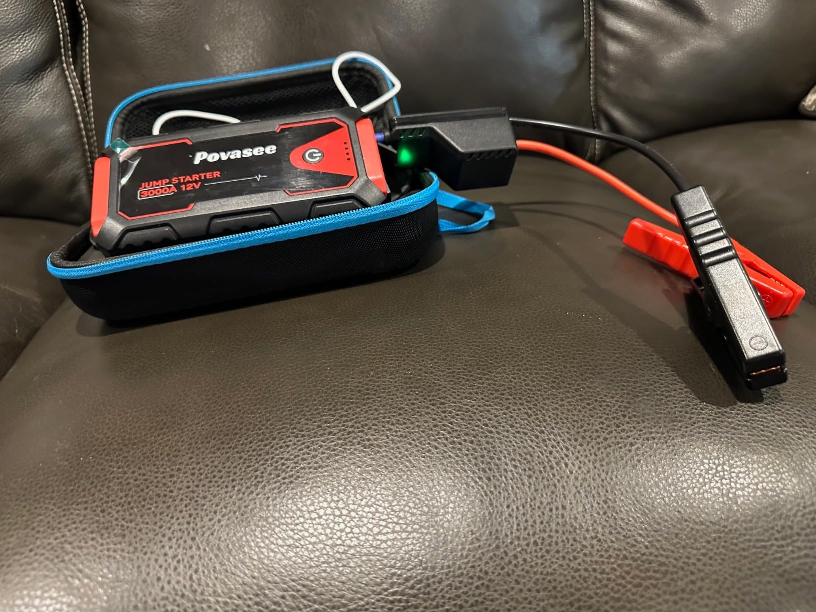 Povasee Jump Starter 5000A Car Jumper Starter, Model A30 12V Jump Box for Car Battery up to 10L Gas or 8L Diesel Engine Battery Jumper Starter Portable with Power Bank/Dual Output/LED Light customer photo 2