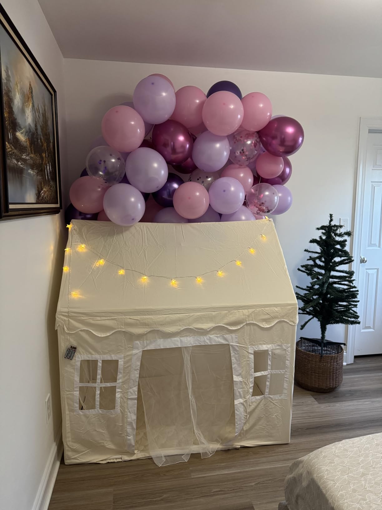 Tiny Land Kids Play Tent with Padded Mat & LED Lights, Ages 3+ | Modern Home Design, Neutral Color Indoor Playhouse, Cozy Bed Tent for Toddler, Ideal Toy Gift For Boys & Girls customer photo 1