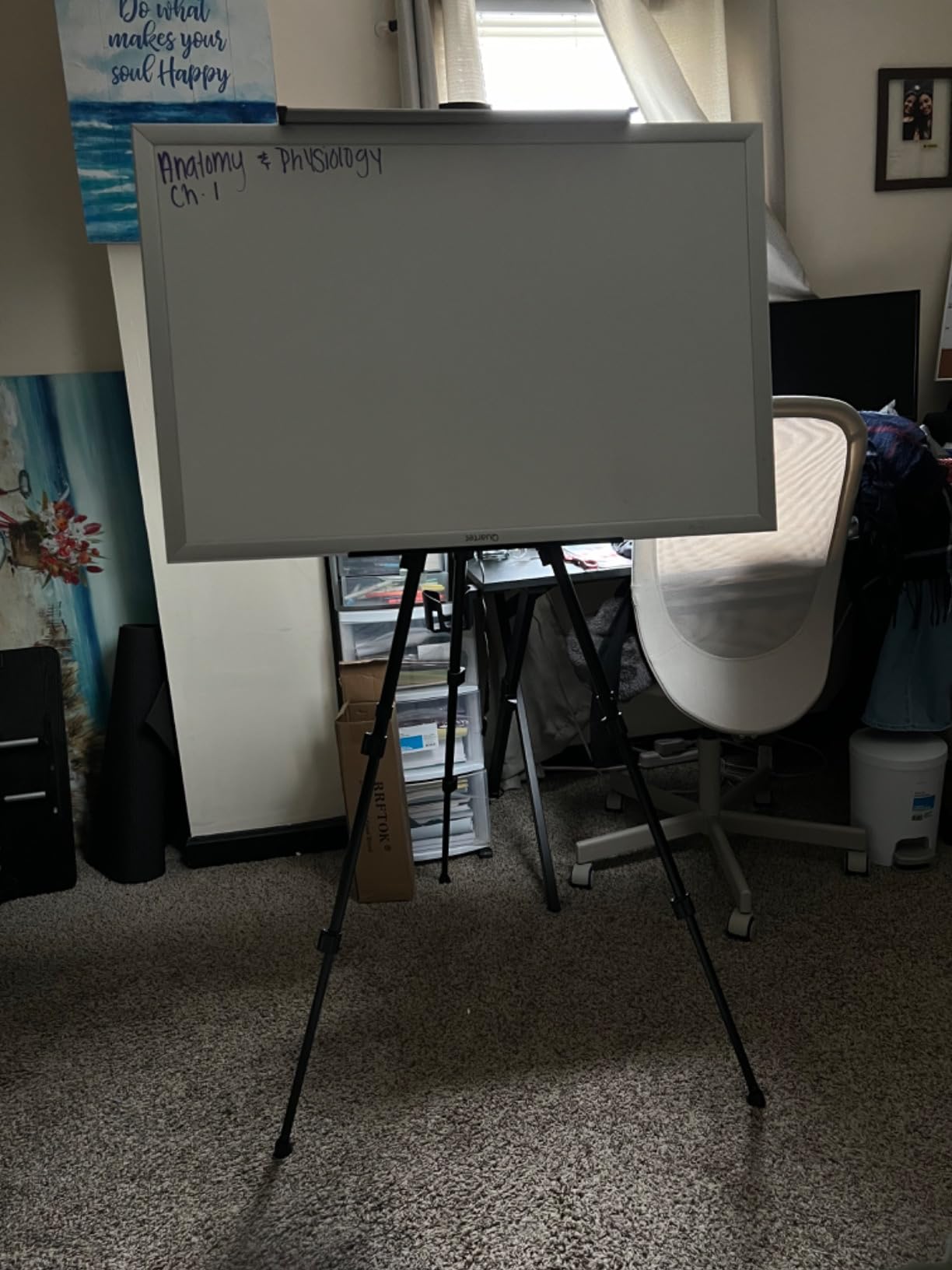 RRFTOK Art Easel Stand, 17-66 in Adjustable Metal Tripod with Bag | Dual-layer supports canvas or signs at two heights; adjusts up to 72 in with spring clip and reinforced chain for stability. customer photo 2