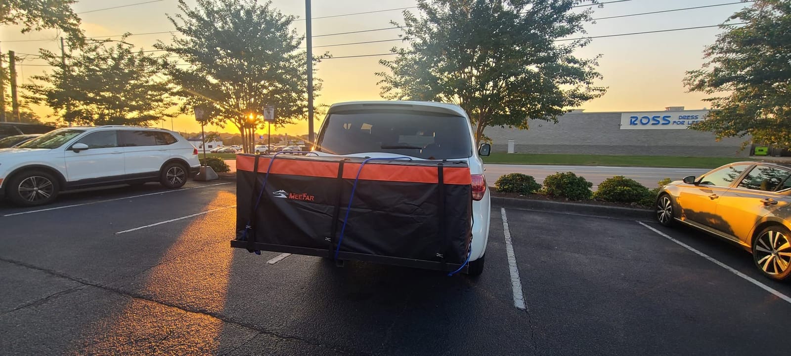 Car Roof Bag Rooftop Cargo Carrier Bag Waterproof 21 Cubic Feet roof Cargo | Soft Shell Luggage rack bag for All Vehicle with/Without Rack, Includes Anti-Slip Mat, 10 Reinforced Straps, 6 Door Hooks, Lock customer photo 2