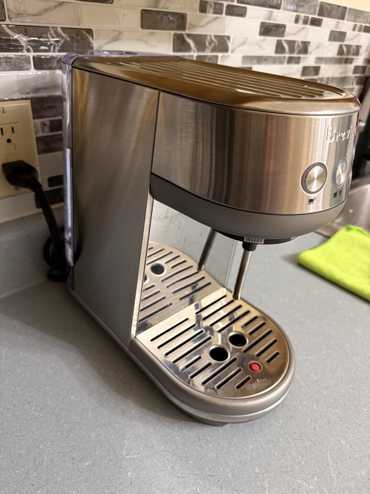 Breville BES450BSS Bambino Espresso Machine, Brushed Stainless Steel | Make café-quality espresso, lattes and cappuccinos at home with this compact, manual coffee maker | Beginner-friendly customer photo 1