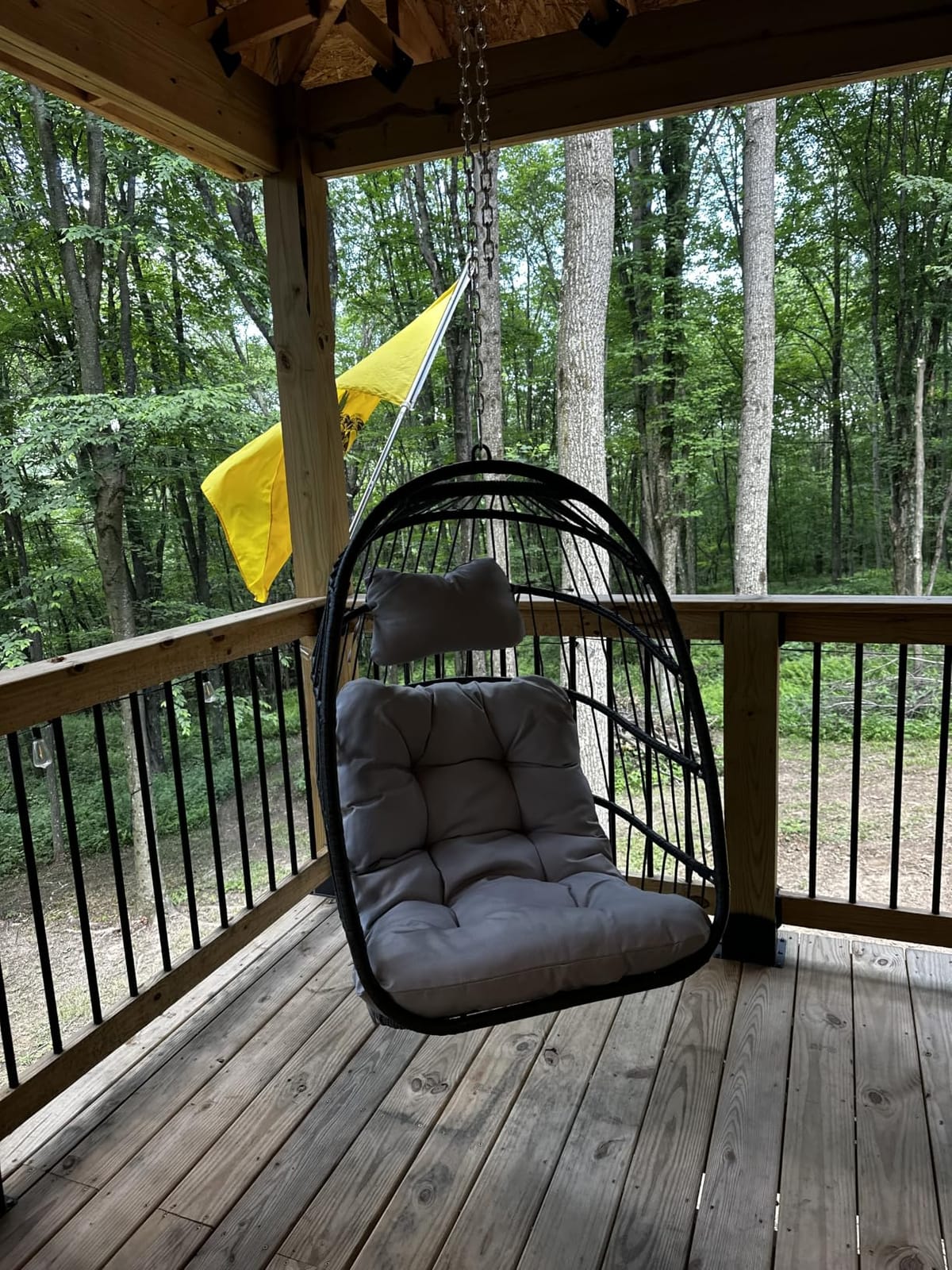 Nicesoul Outdoor Hanging Egg Chair Without Stand, Patio Wicker Swing Egg Basket Chairs with Padded Cushion, 350 Lbs Comfy Cozy Ceiling Tree Swinging Egg-Shaped Chair No Stand for Indoor Balcony, Beige customer photo 1