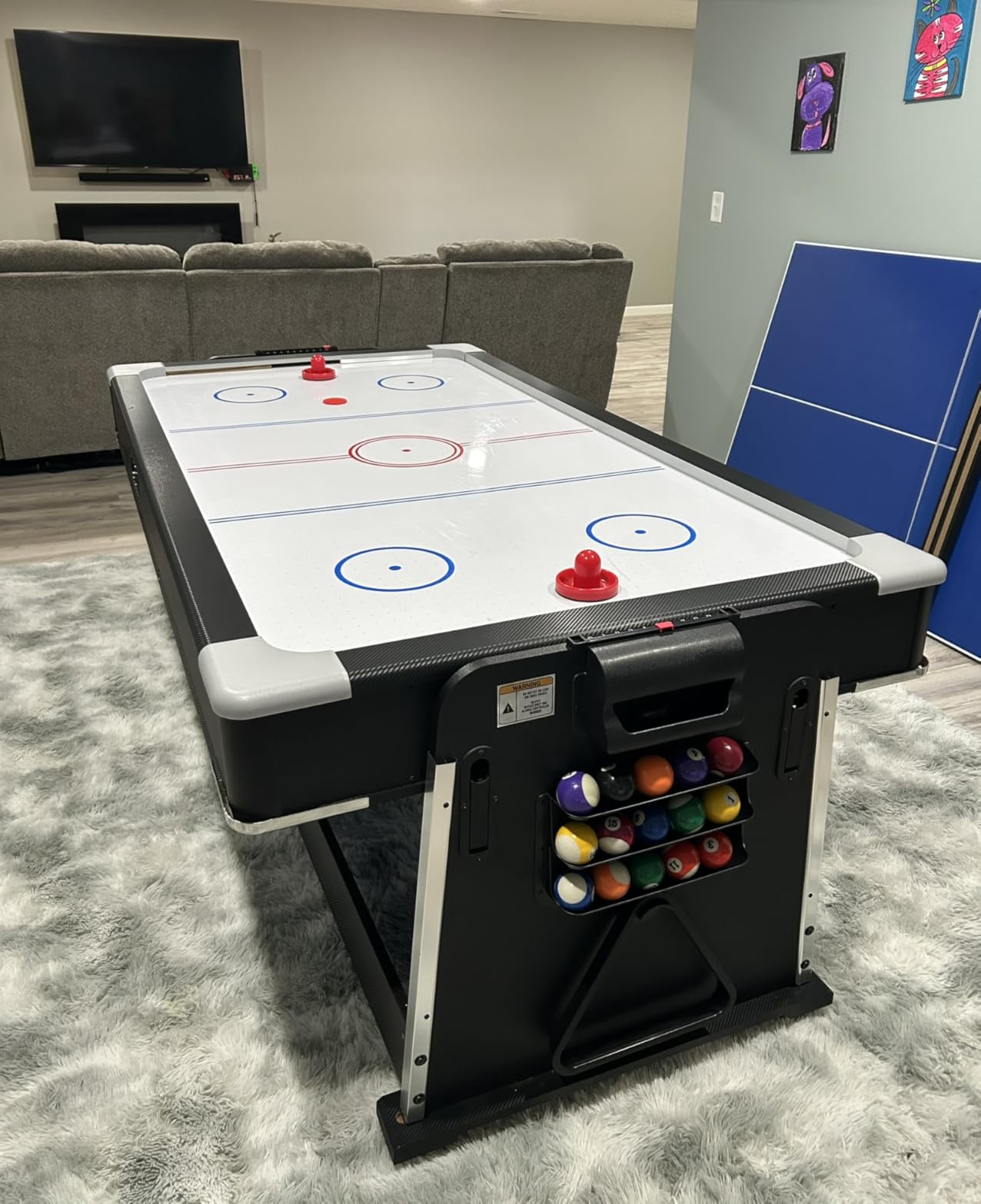 RACK Triad 7-Foot 3-in-1 Multi-Game Swivel Table - Billiards/Pool, Table Tennis & Air Hockey customer photo 2
