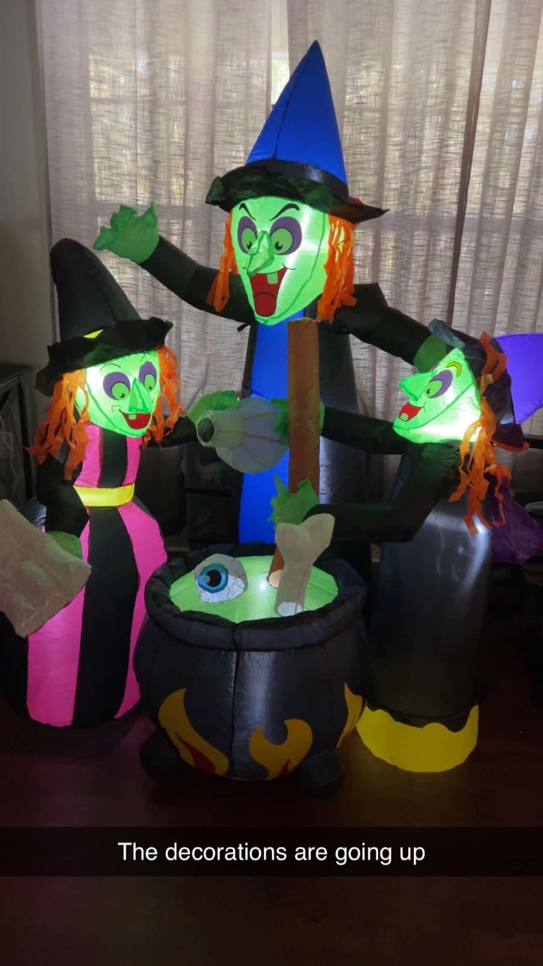 Halloween Inflatables Outdoor Decorations, 6 Feet 3 Witches, LED Lights, Blow up Lighted Yard Lawn Home Family Decorations customer photo 1