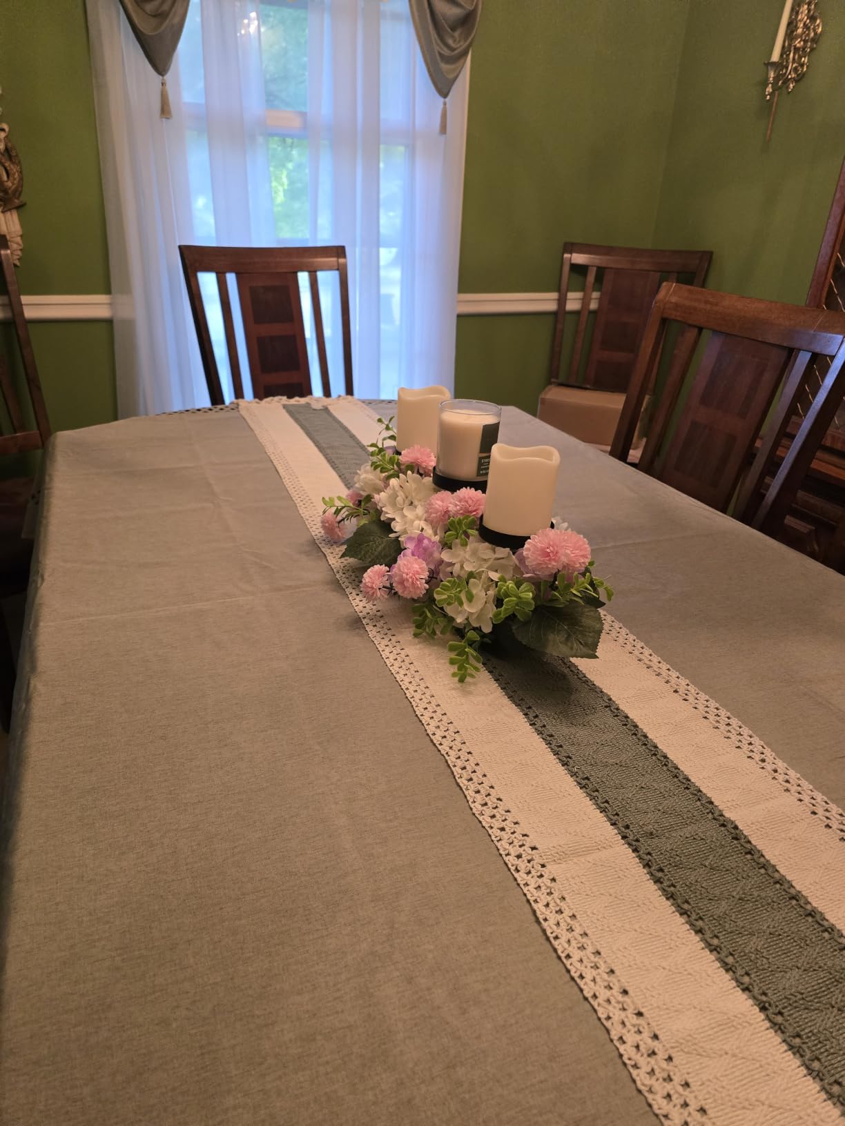 FEXIA Boho Table Runner for Fall Home Decor 12x72 Rustic with Tassels | 72 Inches Long Farmhouse Kitchen Dining Room Macrame Burlap Coffee Table Decoration Dresser Runner Pottery Barn Furniture customer photo 1