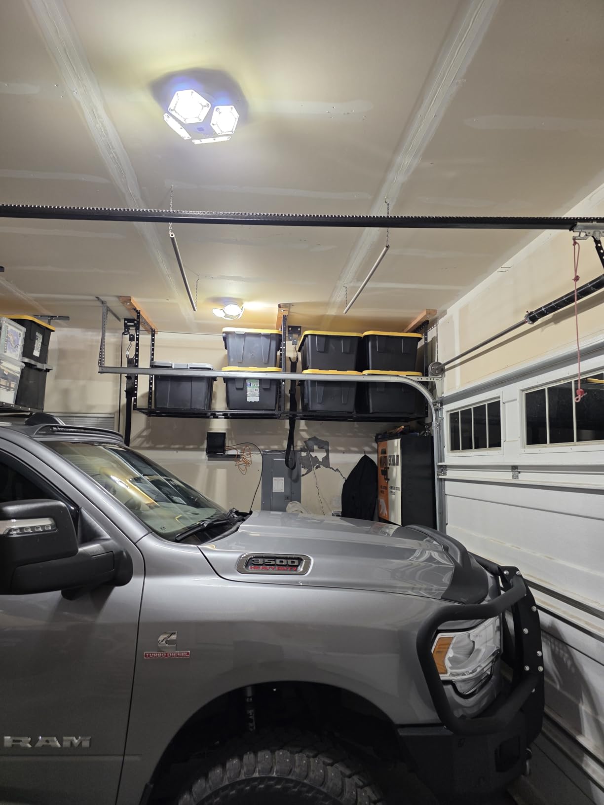 SunsGrove 4x8 Overhead Garage Storage Rack Organization, Adjustable Ceiling Mounted Storage Racks, 800LBS Weight Capacity, 22