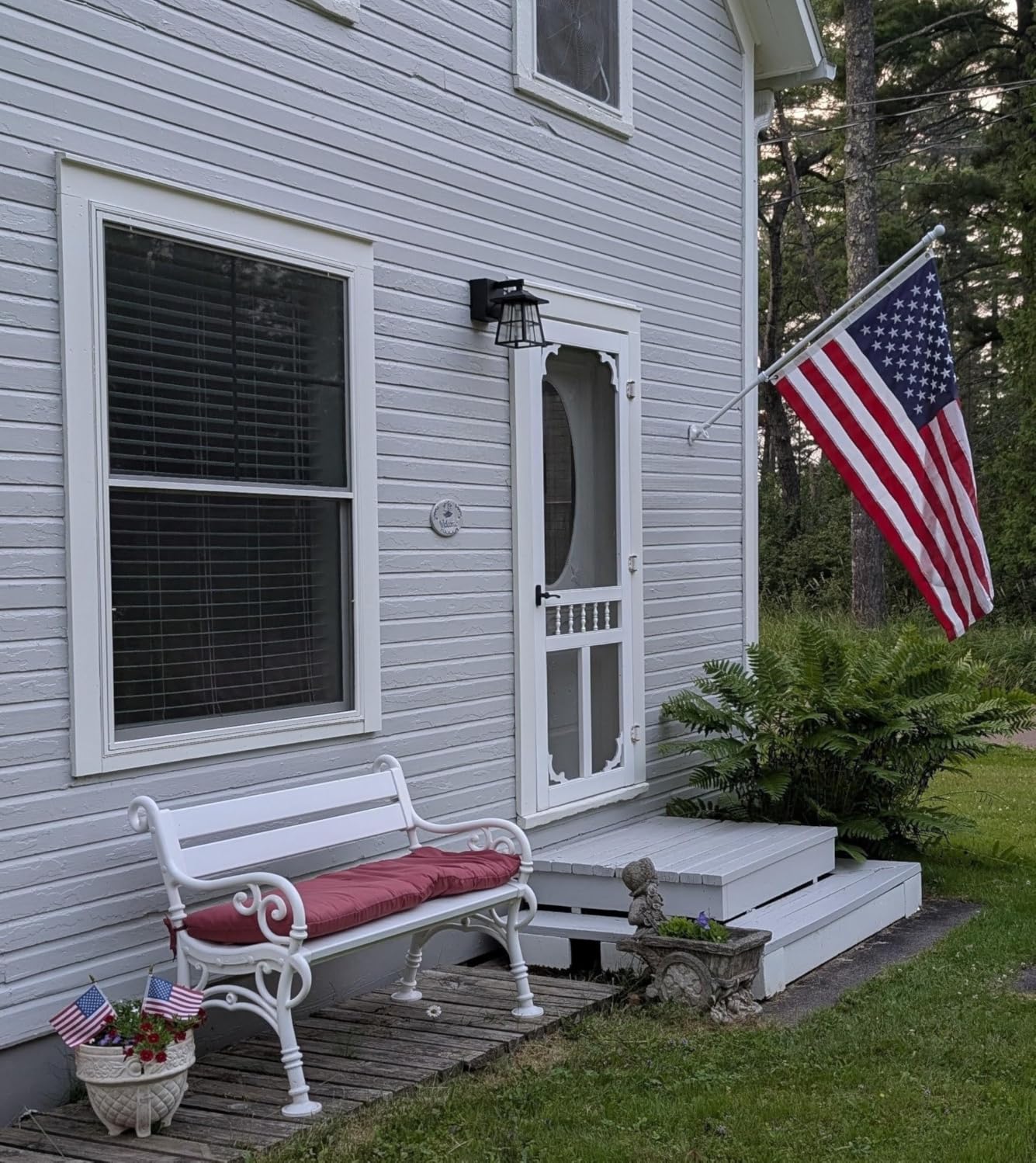 NELXINJO 5FT White Stainless Steel Flag Pole Kit for Outside House Wall | flagpoles 3x5 2x3 american flags hardware holder brackets hangers mounts customer photo 2
