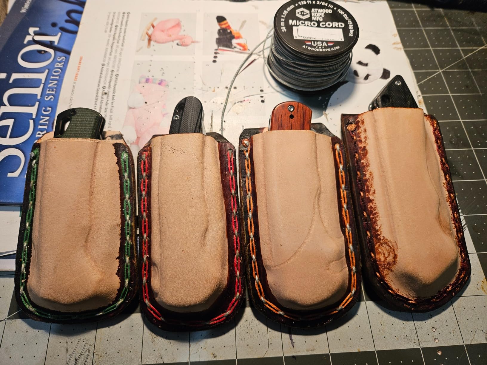 BUTUZE Leather Working Tools, Practical Leather Craft Kit with Waxed Thread Groover Awl Stitching Punch Hole for Leathercraft Beginner or Adults Gifts customer photo 1