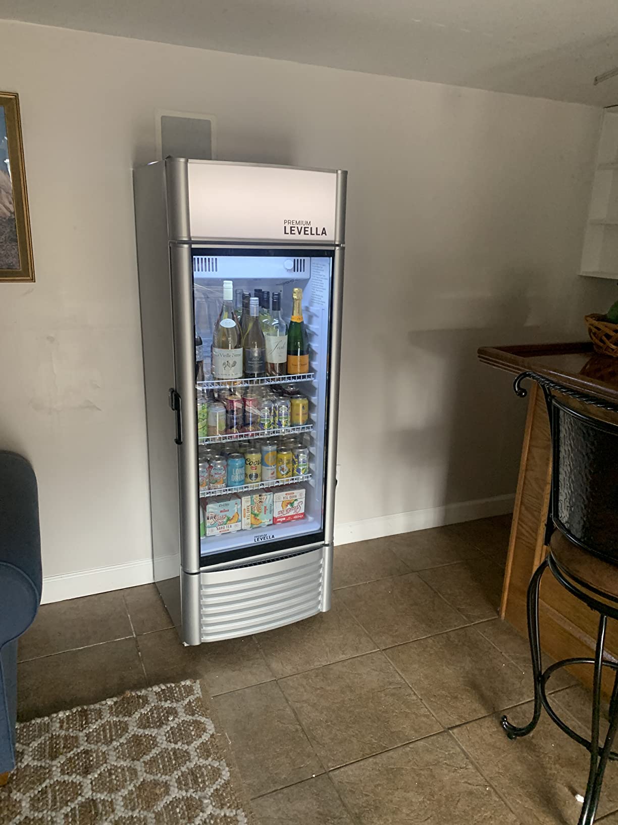 PremiumLevella PRF65DX Single Door Merchandiser Refrigerator-Upright Beverage Cooler-6.5 cu ft-Silver customer photo 2