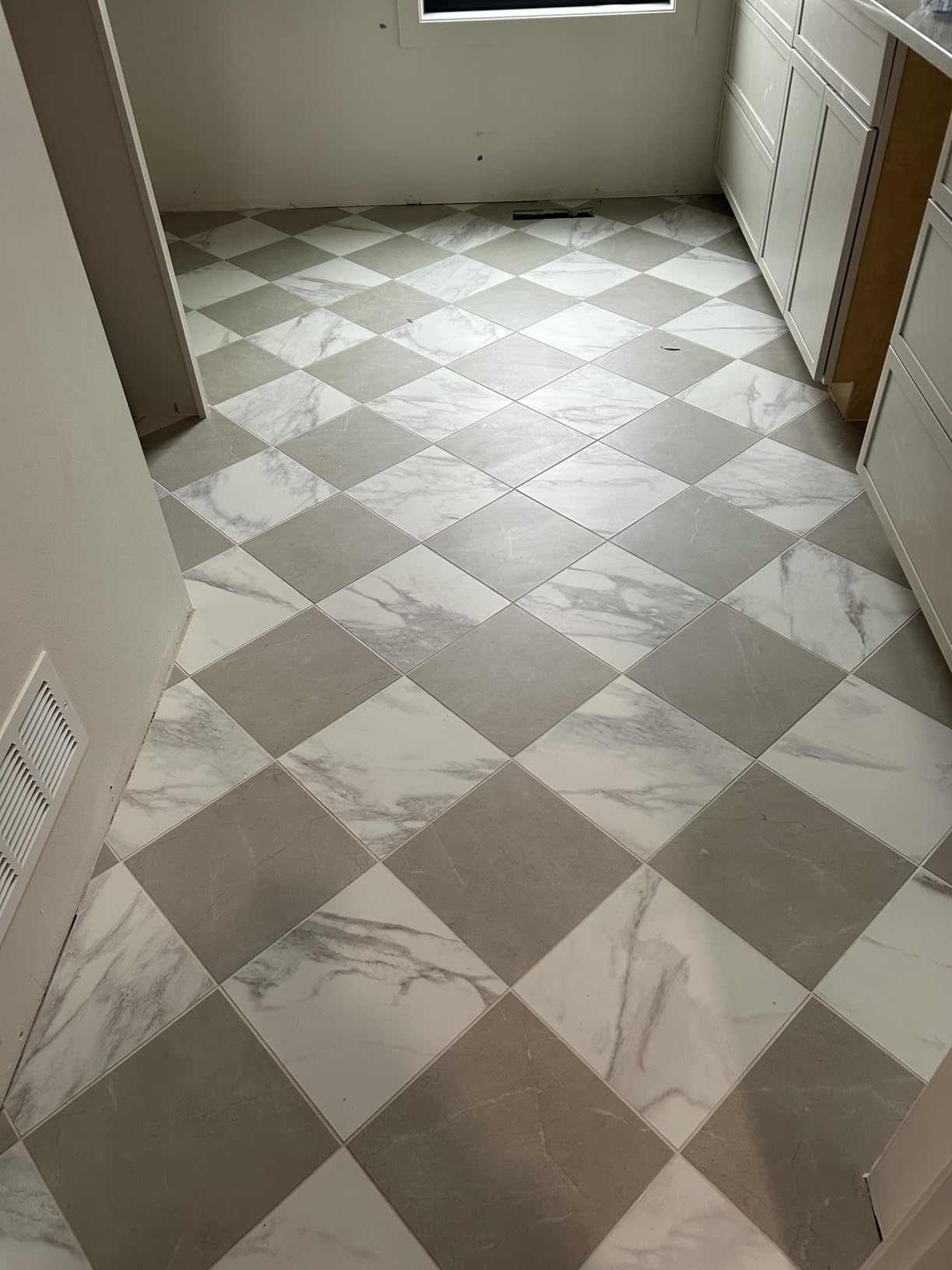 Daltile Perpetuo 12 x 12 Porcelain Marble Look Wall and Floor Tile in Matte Timeless White (13 pieces per carton) (12.22 sqft per carton) customer photo 1
