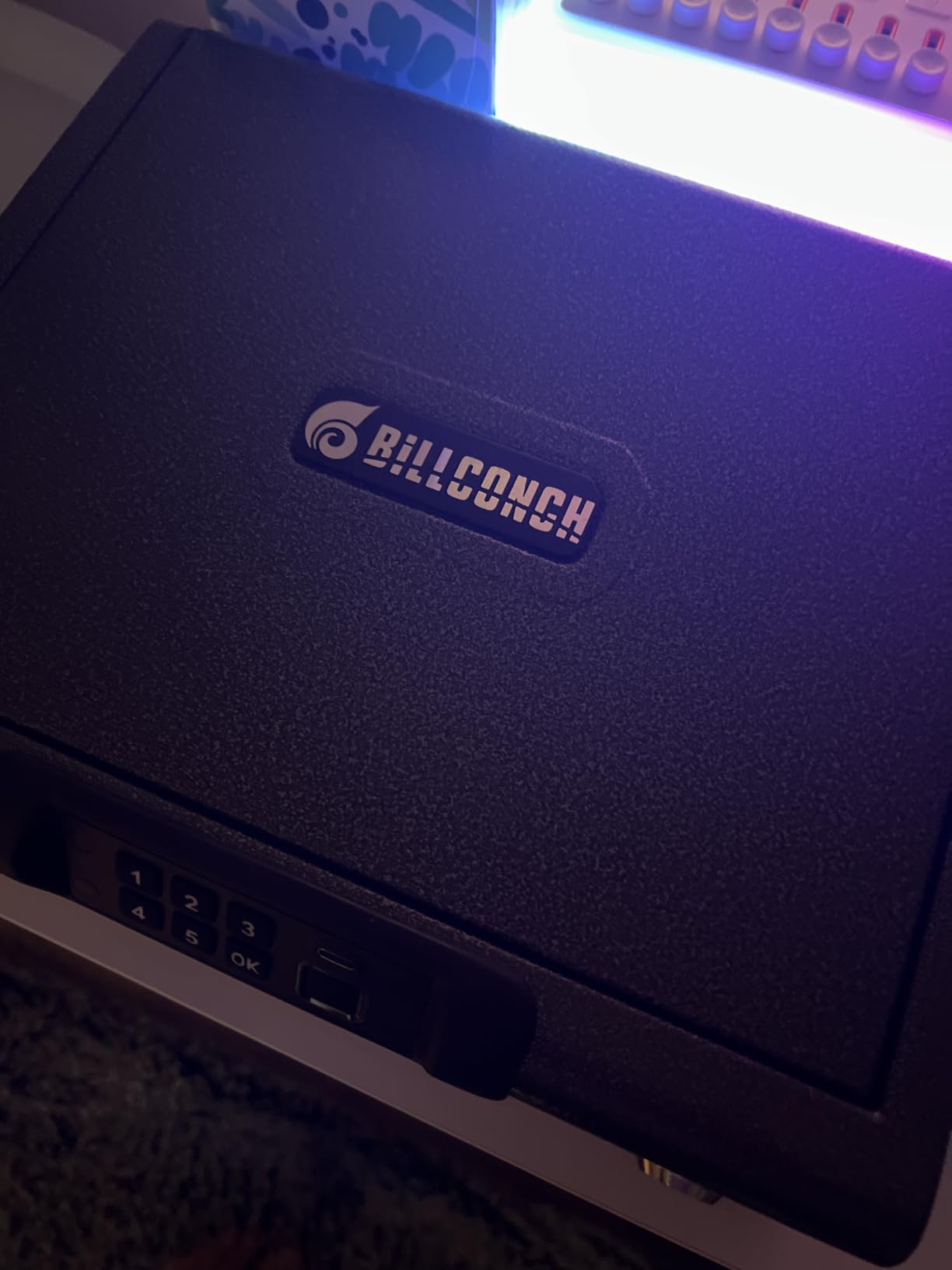 BILLCONCH Gun Safe, Biometric Fingerprint Gun Safe for Handgun Pistol Safes | Fingerprint PIN Key Unlock, Interior Light and USB Charging Lock box with Silent Mode for Bedroom Nightstand customer photo 2