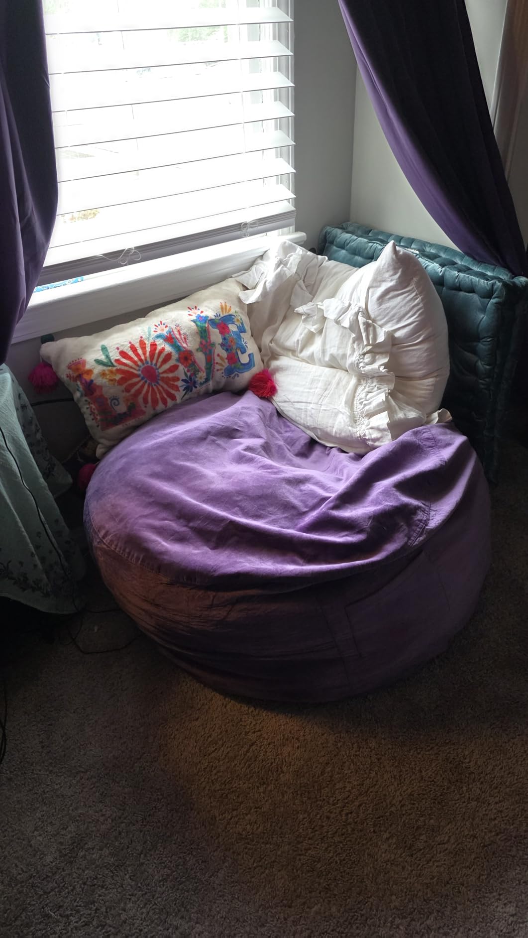 HABUTWAY Bean Bag Chair: Giant 5' Memory Foam Furniture Bean Bag Chair with Microfiber Cover - 5Ft,Silver Grey customer photo 2