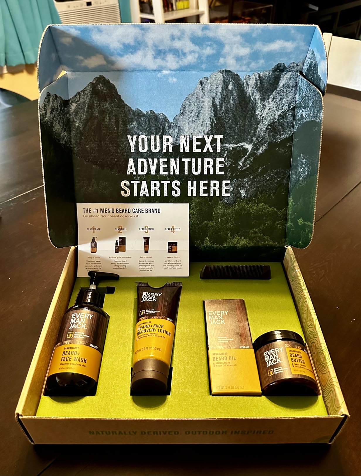 Every Man Jack Complete Beard Care Kit for Men, Sandalwood Teak, Gift Set | Cleansing Beard & Face Wash, Soothing Lotion, Hydrating Oil, Softening Butter + Wooden Styling Comb, 5 Full-Size Products customer photo 2