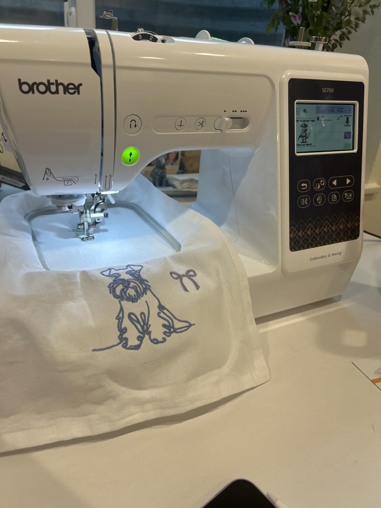 Brother SE700 Sewing and Embroidery Machine, Wireless LAN, 8 included Ft | Advanced & beginner sewing machine, 135 built-in embroidery designs, 103 stitches, 4