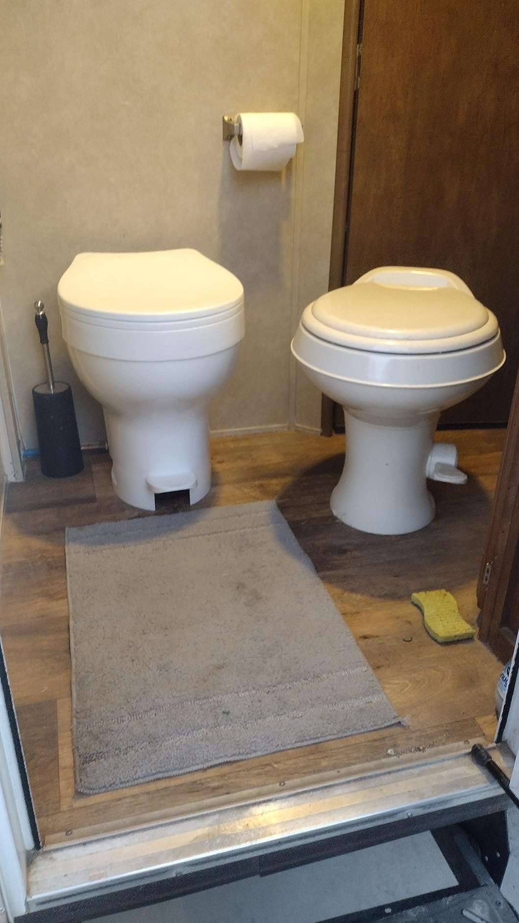 Thetford Aqua-Magic VI High Profile, White | Space-saving design, easy installation, foot flush, Residential sized SloClose seat, deepest toilet bowl available for RVs customer photo 2