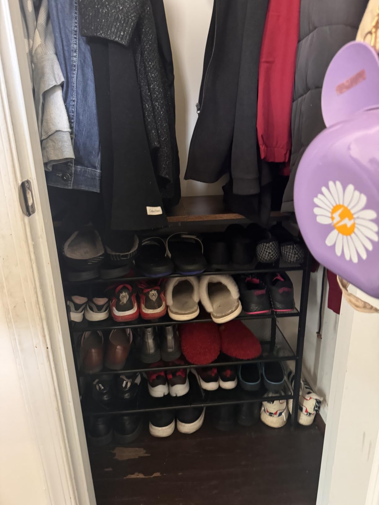 HOOBRO Shoe Rack for Entryway, 5-Tier Shoe Organizer with Adjustable Mesh Shelves, 16-20 Pairs of Shoes, Spacious Floor Mount, Metal, Industrial, Shoe Shelf for Closet, Rustic Brown BF12XJ01 customer photo 1