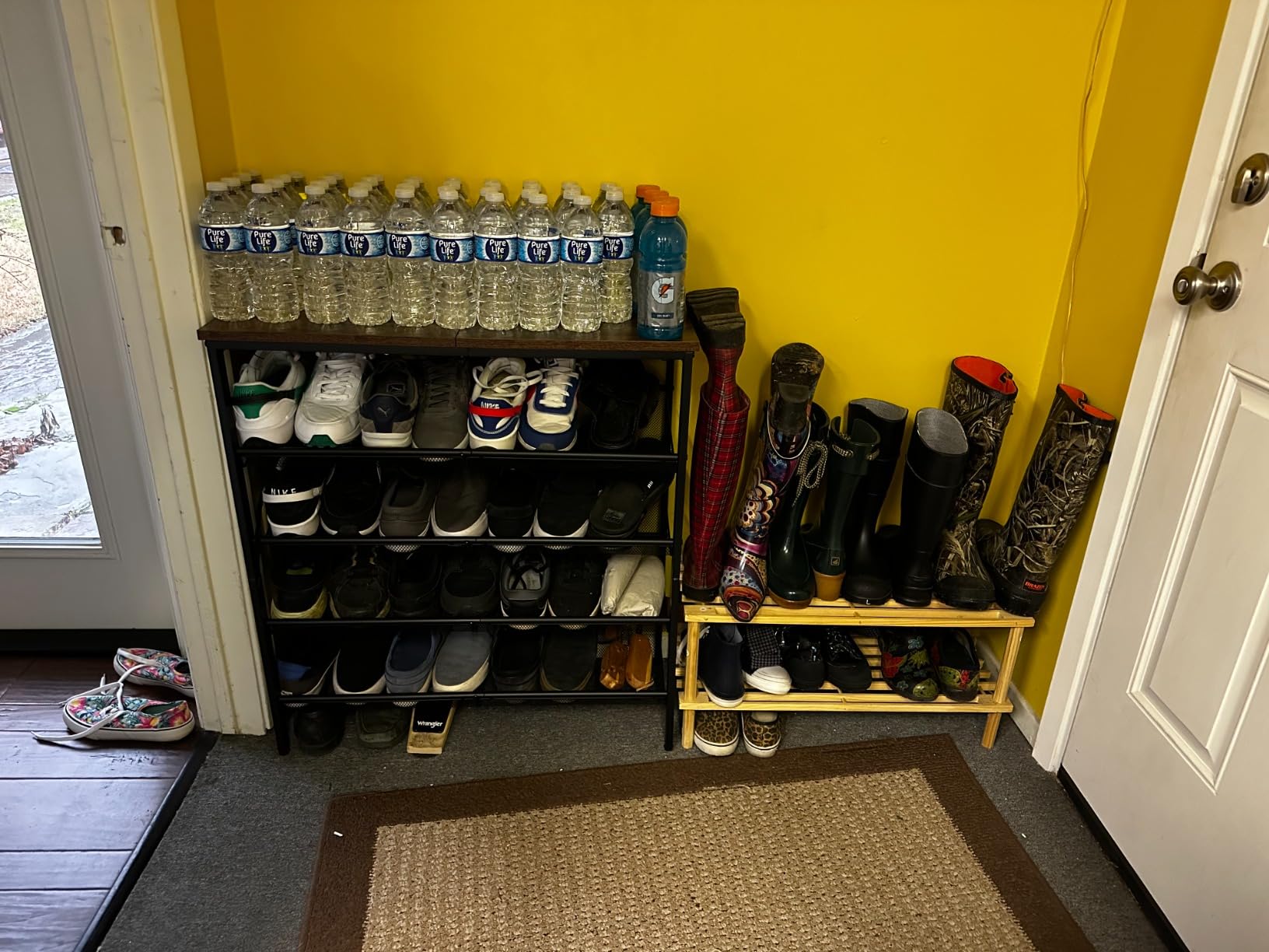 HOOBRO Shoe Rack for Entryway, 5-Tier Shoe Organizer with Adjustable Mesh Shelves, 16-20 Pairs of Shoes, Spacious Floor Mount, Metal, Industrial, Shoe Shelf for Closet, Rustic Brown BF12XJ01 customer photo 2