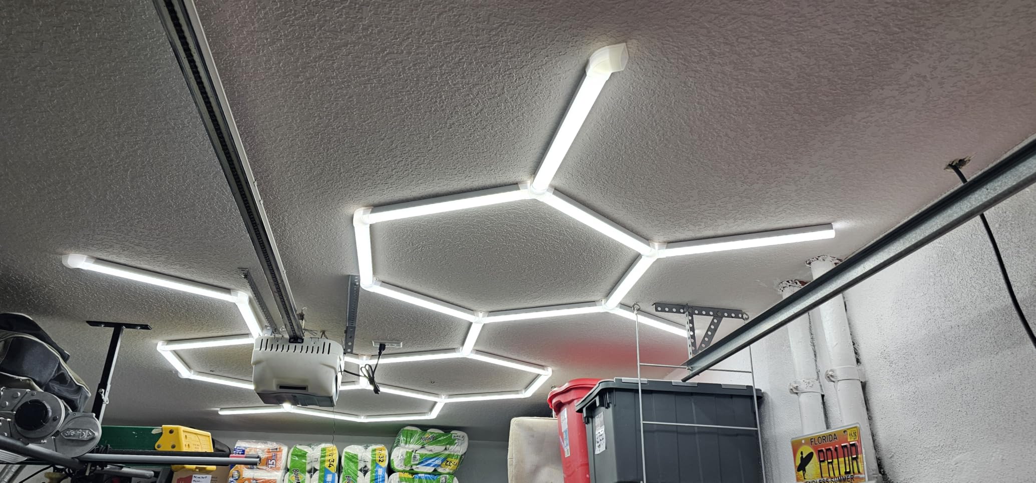 LZHOME Hexagon 5000K LED Garage Lights: 25 Pack Updated 1.31-inch Wider Size, 26300LM Super Bright Hex Lighting Ceiling LED Shop Light for Garage, Car Detailing, Workshop, Warehouse, Gym, Basement customer photo 2