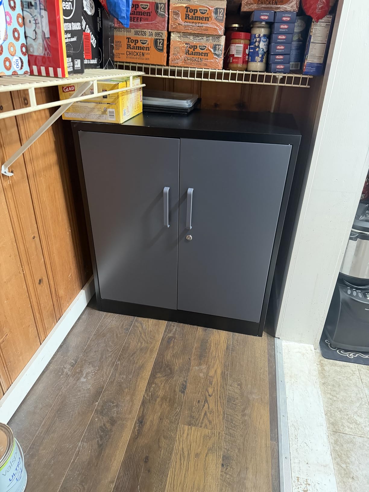 SISESOL Metal Storage Cabinet Locked Steel Cabinet with 2 Adjustable Shelves, Office Cabinet Locking Tool Cabinets, Kitchen Storage Cabinets Metal Locker Small Counter Height Storage Cupboard 36