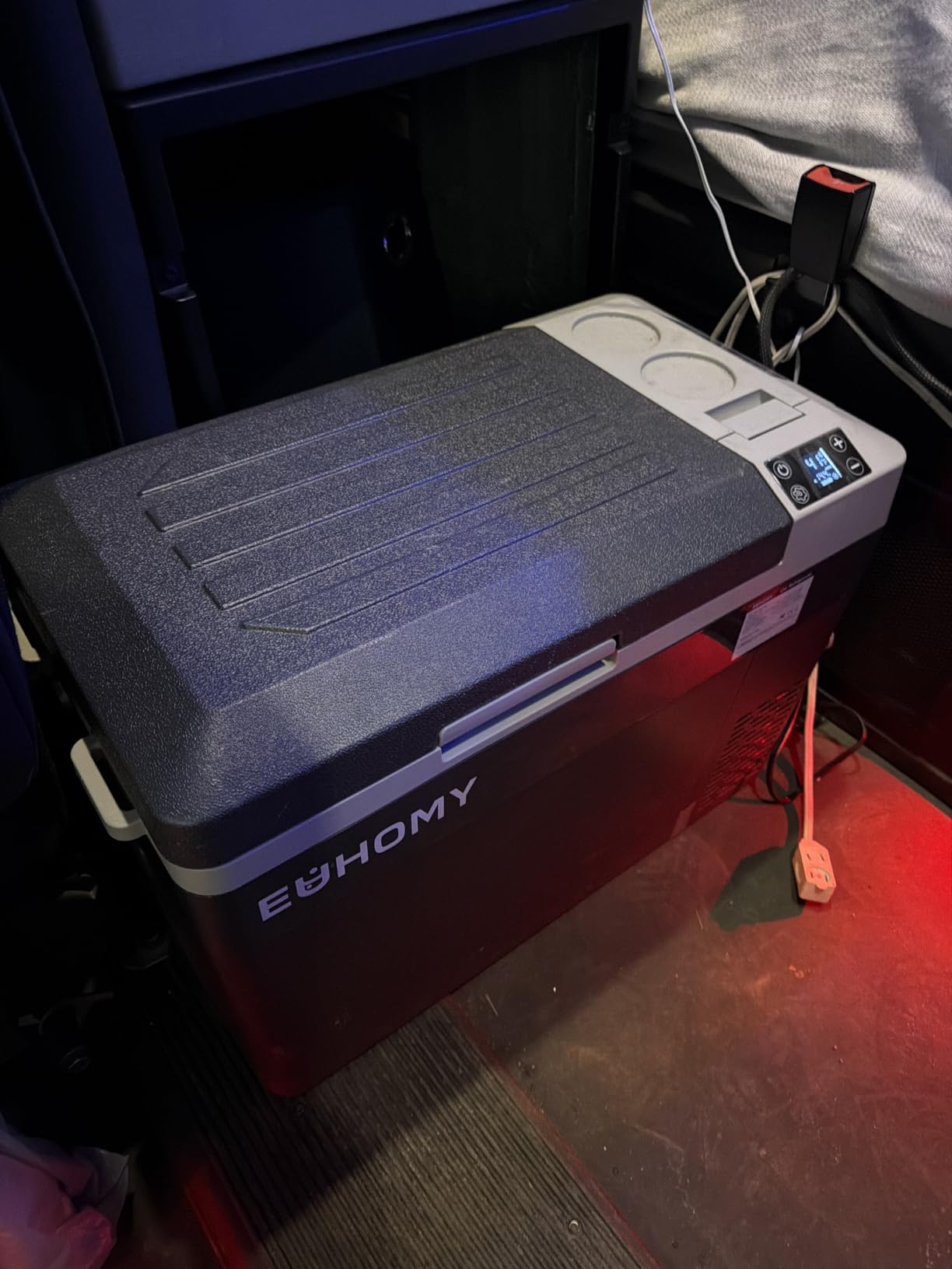 EUHOMY 32QT 12 Volt Refrigerator, Electric Cooler, Usable Battery, -4℉~68℉ | Compressor Cooling, Quiet, 12V&100-240V, Car, Home & Camping Use, Portable, Battery Protection, Anti-Shake Design customer photo 1