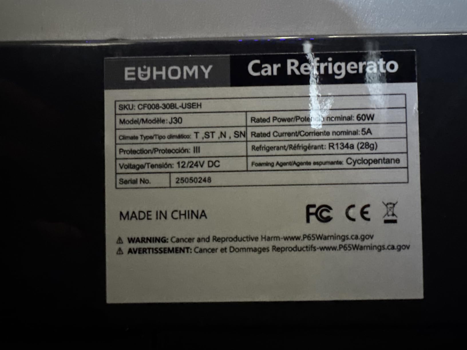 EUHOMY 32QT 12 Volt Refrigerator, Electric Cooler, Usable Battery, -4℉~68℉ | Compressor Cooling, Quiet, 12V&100-240V, Car, Home & Camping Use, Portable, Battery Protection, Anti-Shake Design customer photo 2