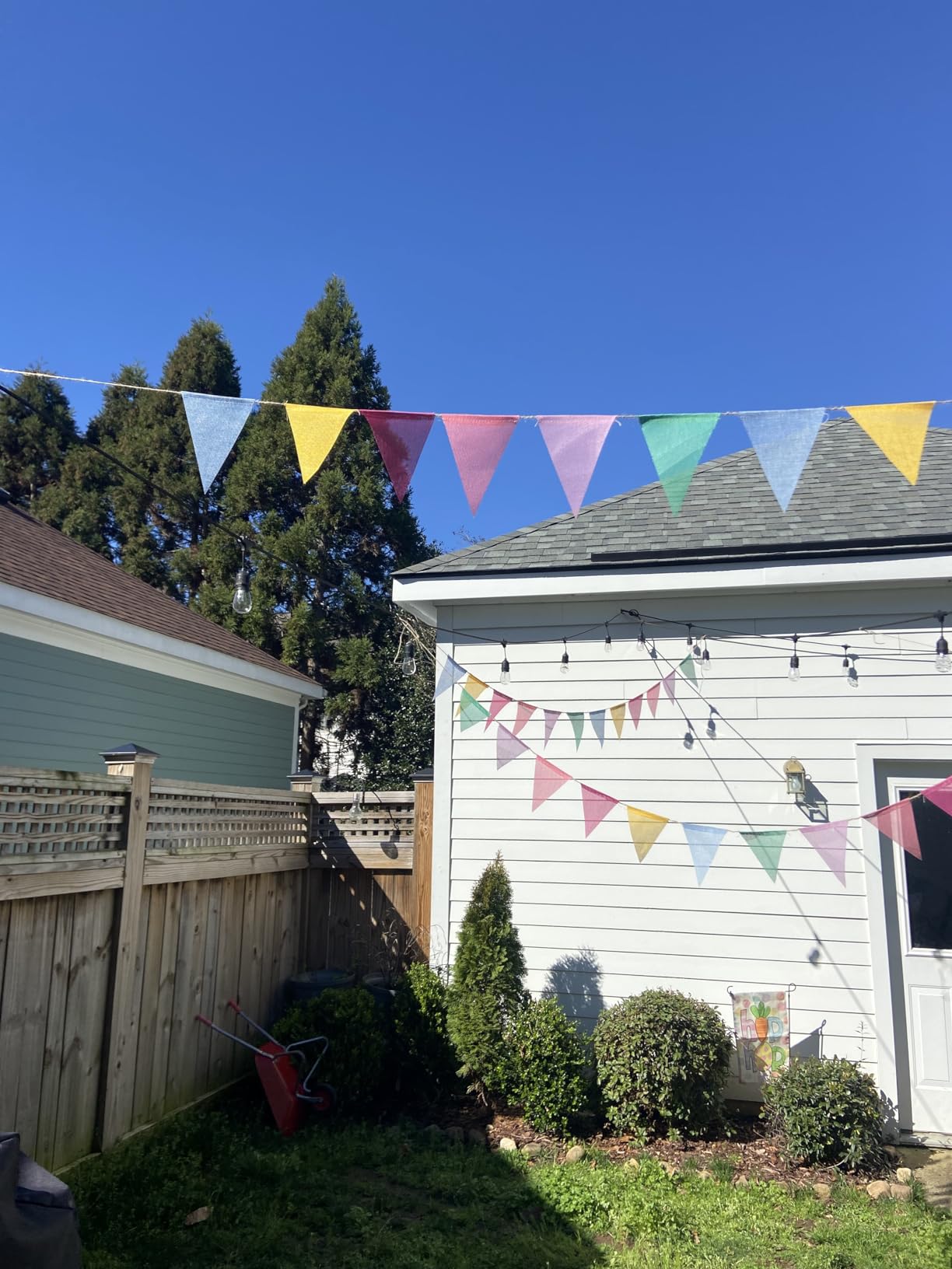 Pennant Banner Flags Pastel - GREATRIL Colorful Triangle Banners for Birthday Easter Classroom School Carnival Garland Outdoor Burlap Bunting Party Decorations 4 Strings customer photo 1