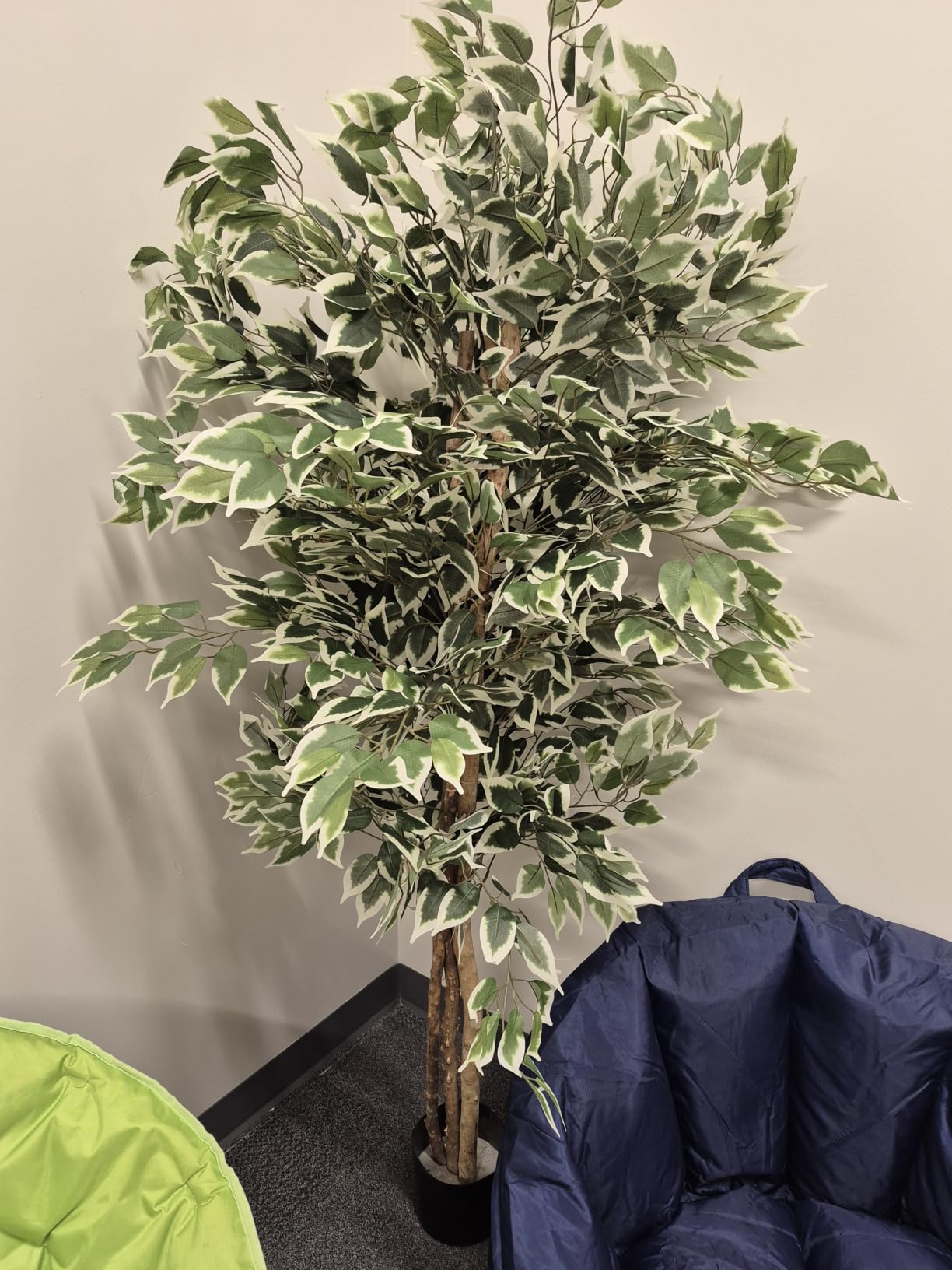 GTIDEA 6FT Artificial Ficus Tree with Real Wood Trunks, Faux Tree Indoor | Fake Floor Plant with Nursery Pot Tall Fake Silk Tree Faux Plant for Indoor Outdoor Home Garden Office Living Room Decor customer photo 2