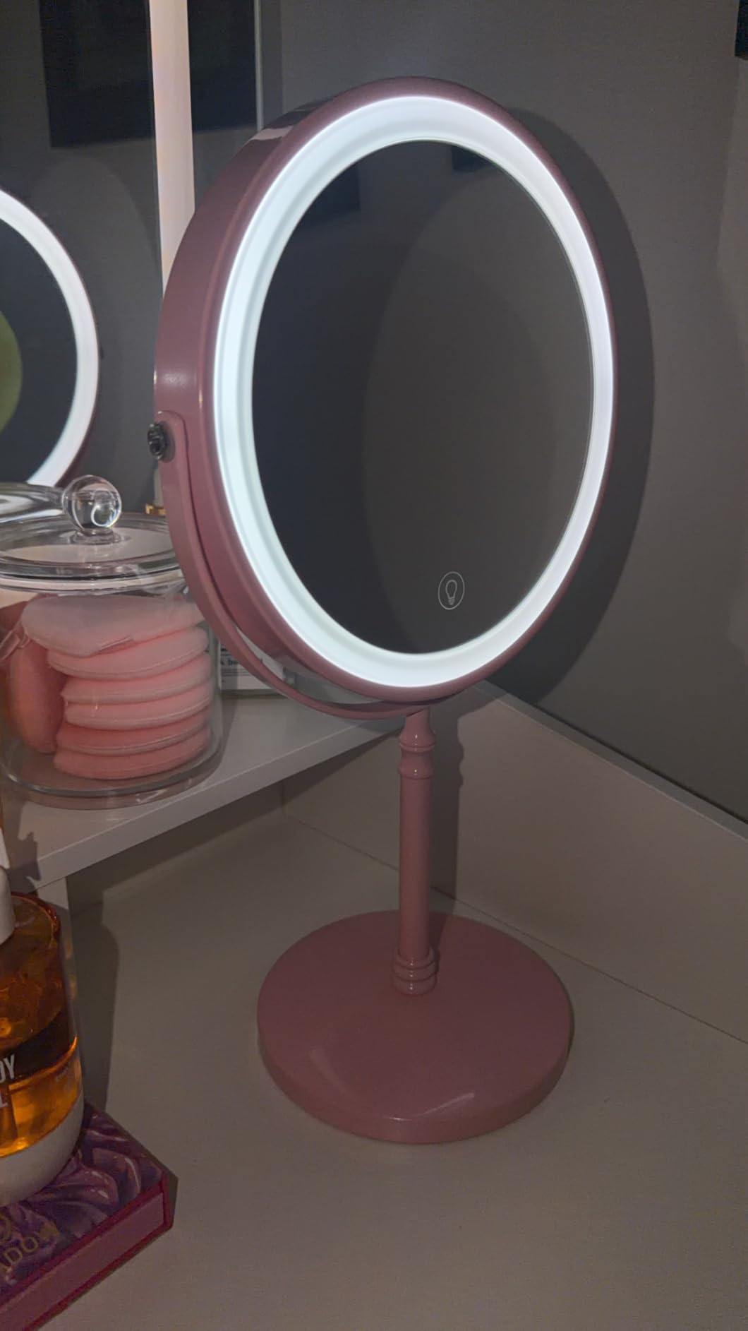 DEIOVWXS Makeup Mirror, Rechargeable Vanity Mirror with 3 Lights, 1X/10X | Adjustable Brightness, 3000mAh, Double-Sided, Gift for Mom, Women, Wife, Girls, Dorm Room Essential customer photo 2