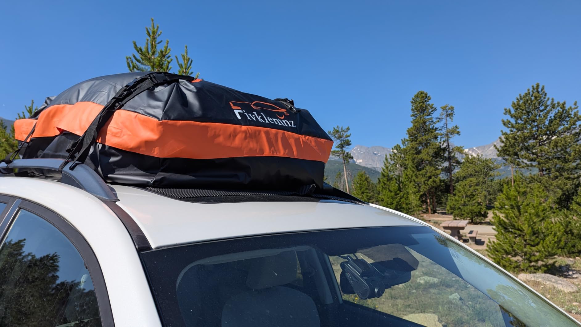 FIVKLEMNZ 21 Cubic Rooftop Cargo Carrier Waterproof Soft Car Roof Bag | for All Top of Vehicle with/Without Rack Includes Topper Anti-Slip Mat + Reinforced Straps + 6 Door Hooks + Luggage Lock customer photo 2