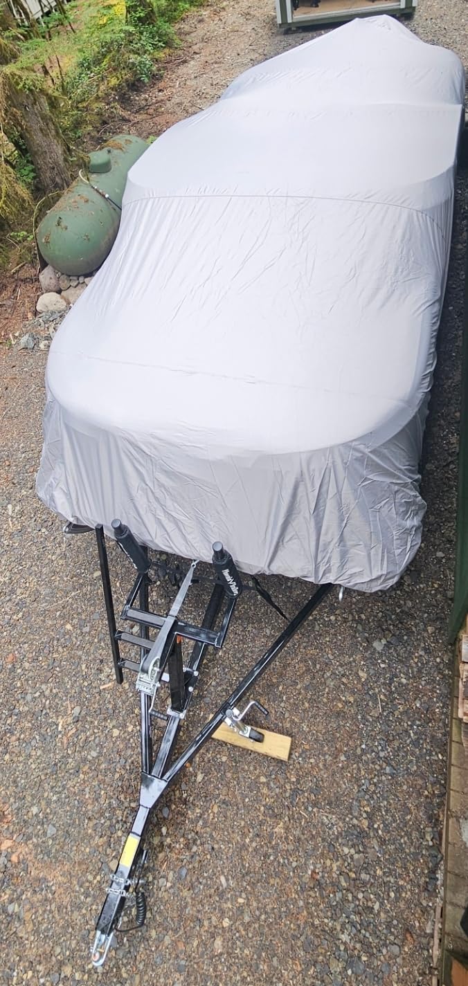 Solim 19-21FT Pontoon Boat Cover, 1200D Heavy Duty Waterproof, UV Resistant | Marine Grade Oxford Fabric, Tear Resistant, Double Stitching, Elastic Hem, Adjustable Tie-down Straps, Fits Up to 8 Ft Beam customer photo 1