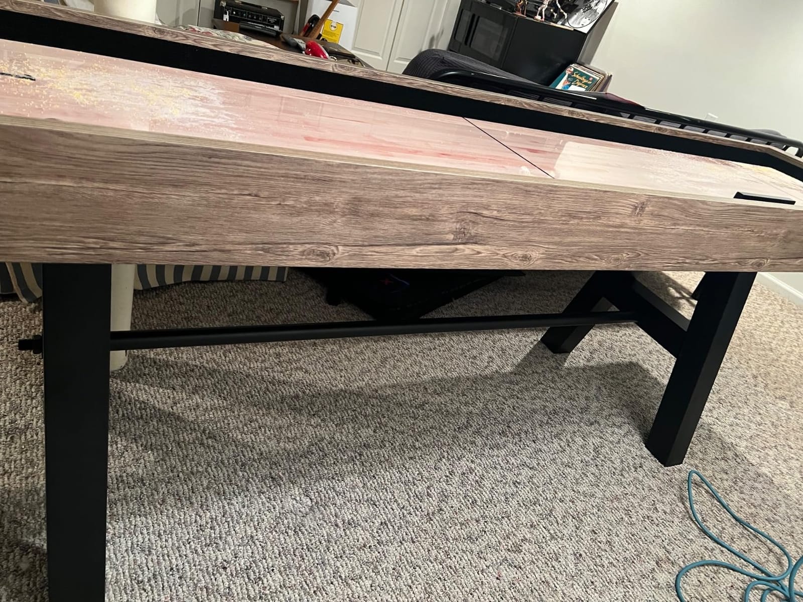GoSports Premium 9 ft Shuffleboard Table with 8 Pucks, Shuffleboard Wax, and Brush customer photo 1