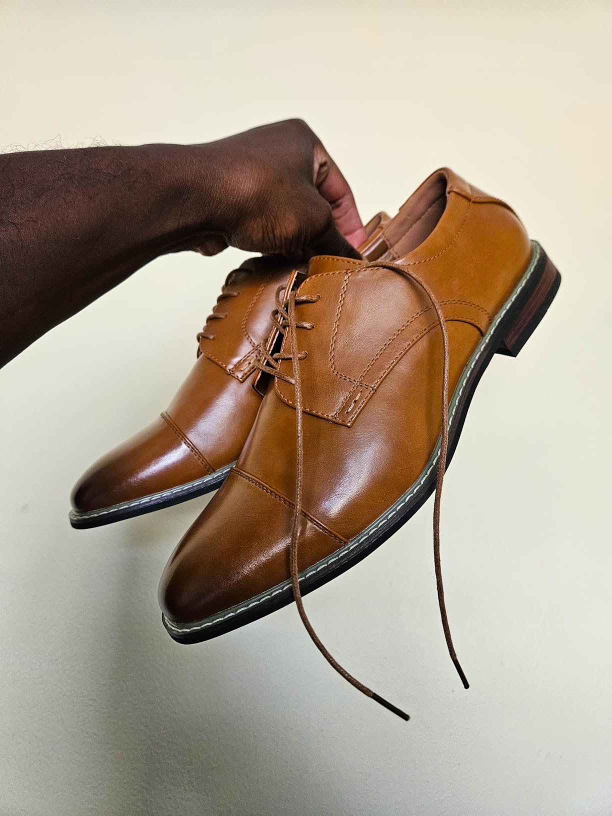 Mens Dress Shoes Wingtip Formal Oxford Shoes for Business Wedding customer photo 2