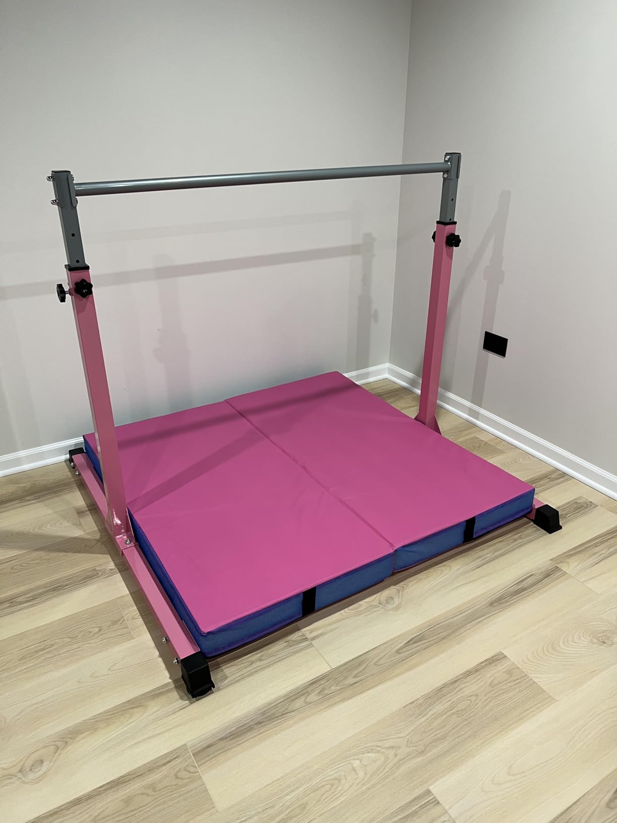 Safly Fun Gymnastics Bar for Kids Ages 3-15 | Sturdy Steel Home Gym, Adjustable Height (3 to 5 ft) with Anti-Slip Base, Easy Assembly customer photo 1