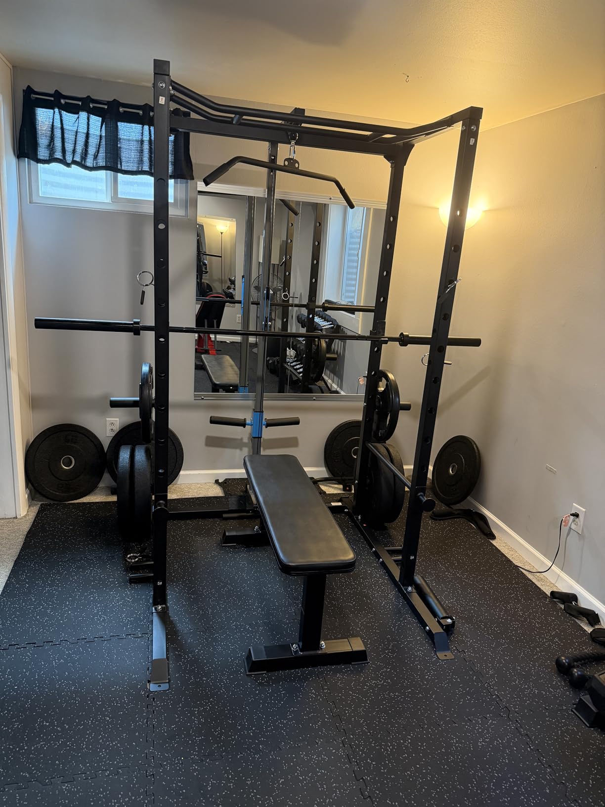 ULTRA FUEGO Power Cage, Multi-Functional Power Rack with J-Hooks, Dip Handles, Landmine Attachment and Optional Cable Pulley System for Home Gym customer photo 1