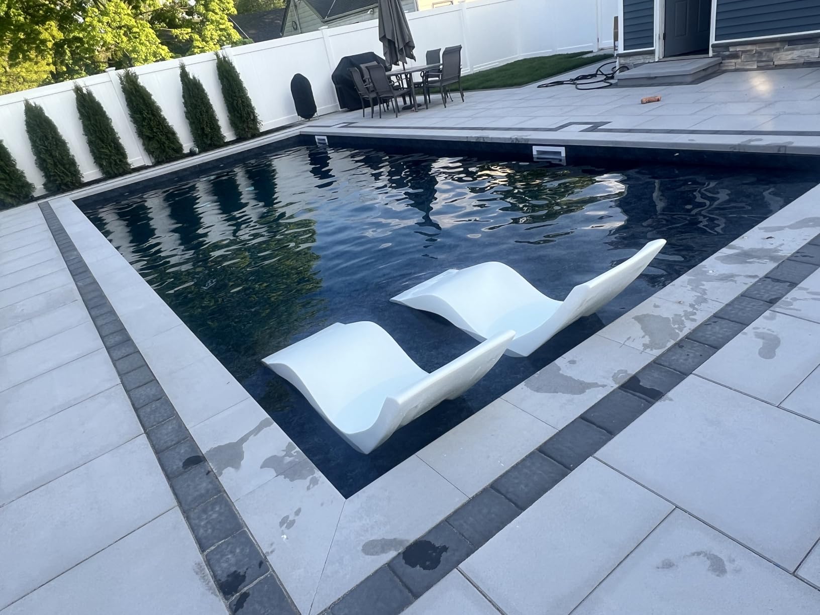 Aqua Outdoors Pool Lounge Chairs, Pool Chairs for in Pool, 9-in Water Depth | Heavy-Duty LDPE Water-Weighted Pool Lounger, Pool Chaise Lounge Chairs, UV-Resistant, Sun Shelf, Tanning Ledge, In-Pool Chair customer photo 1
