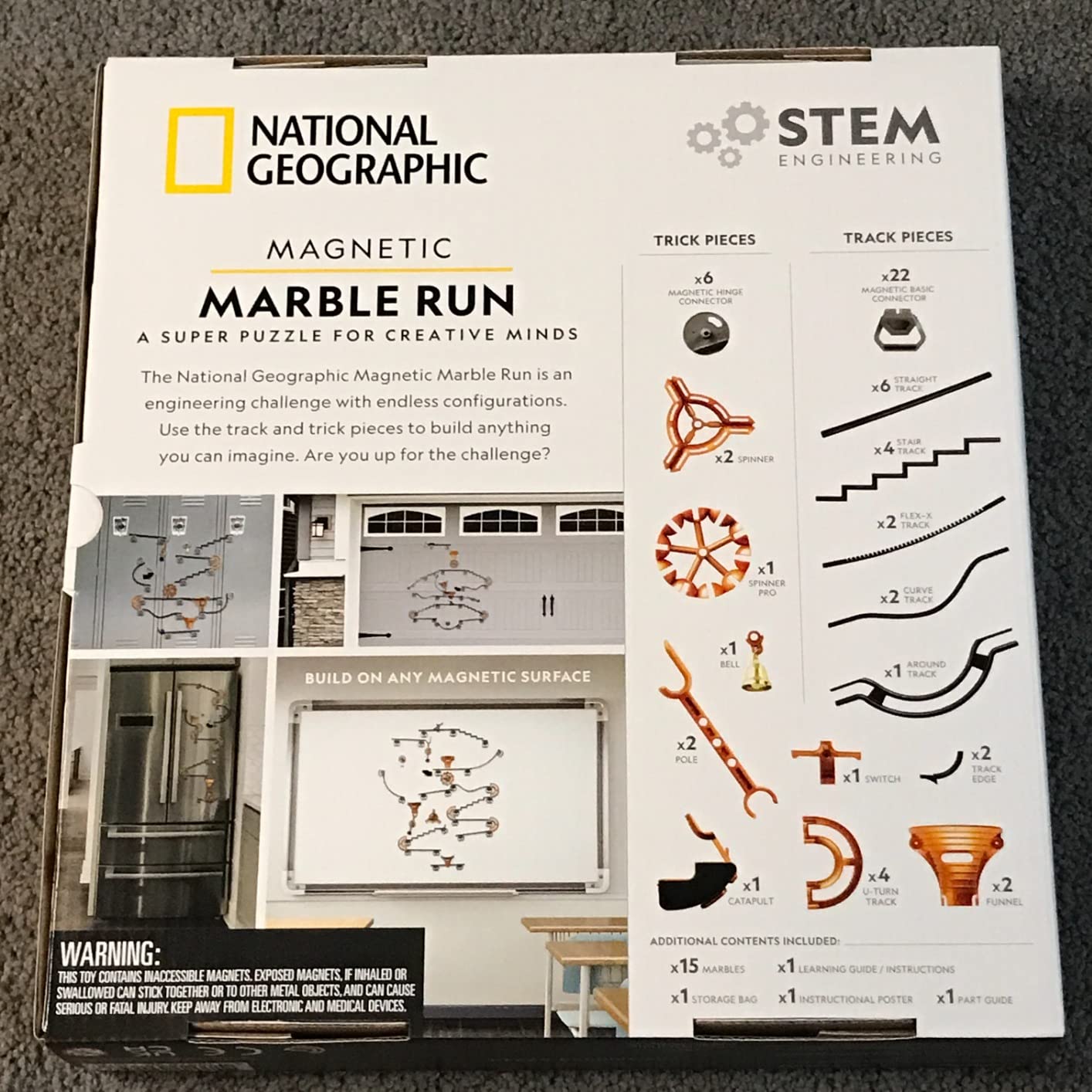 National Geographic Magnetic Marble Run STEM Building Set for Kids | Magnetic Track and Trick Pieces, Marble Maze, Engineering Toy, Creative Construction, STEM Project for Kids and Adults customer photo 1