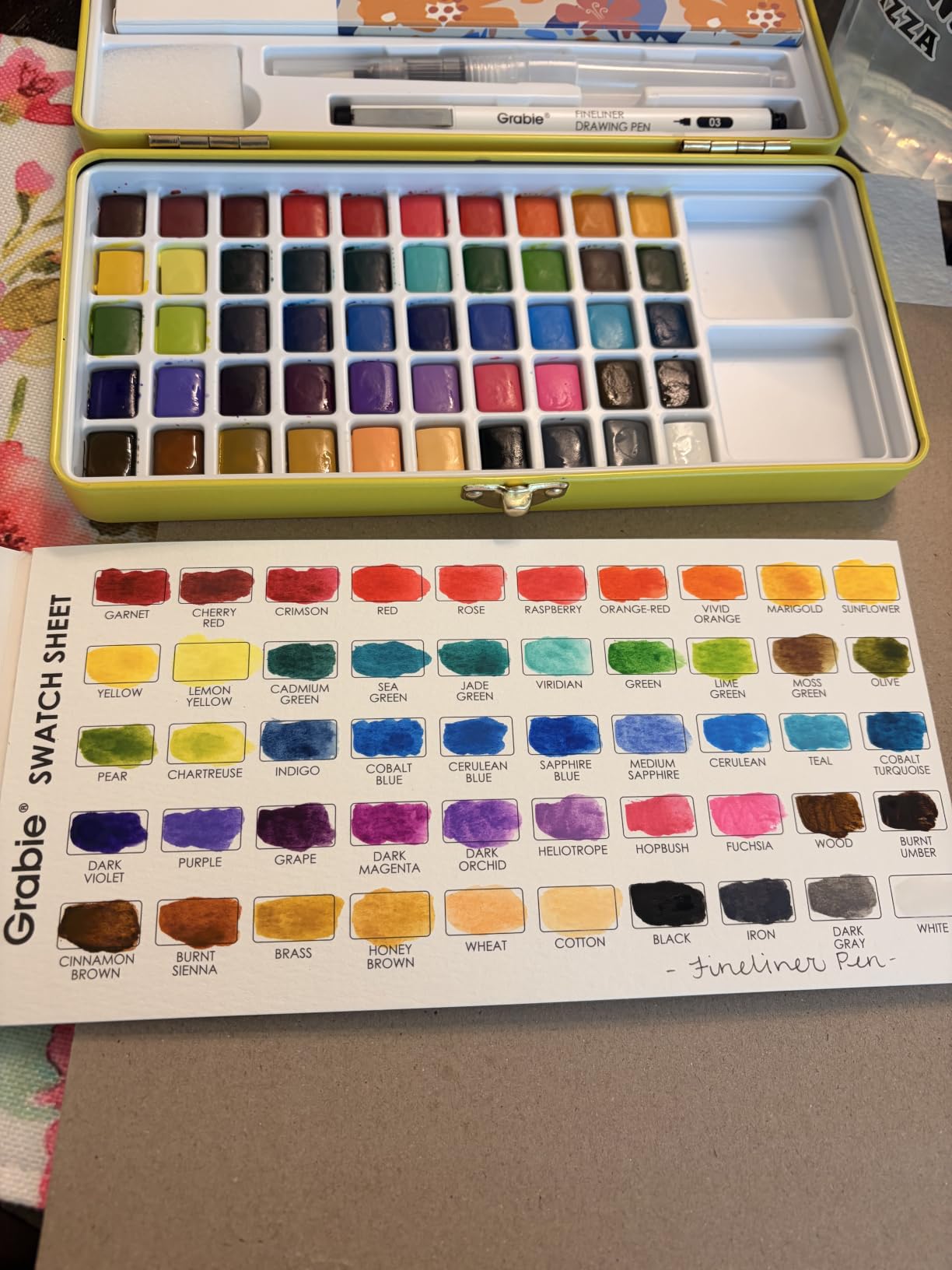 Grabie 50 Color Watercolor Paint Set with Brush Pens | High Pigment Paints, Blendable Colors, Portable Travel Case, Painting, Sketching, Illustration, Beginner And Hobby Artists customer photo 2