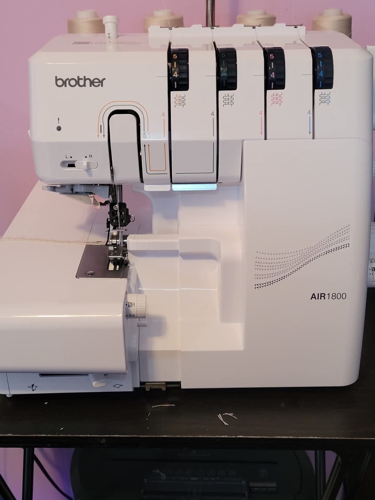 Brother AIR1800 Air Serger Sewing Machine with Jet Air Threading | Jet Air Threading, 2/3/4 Thread, LED Lit Work Area customer photo 1