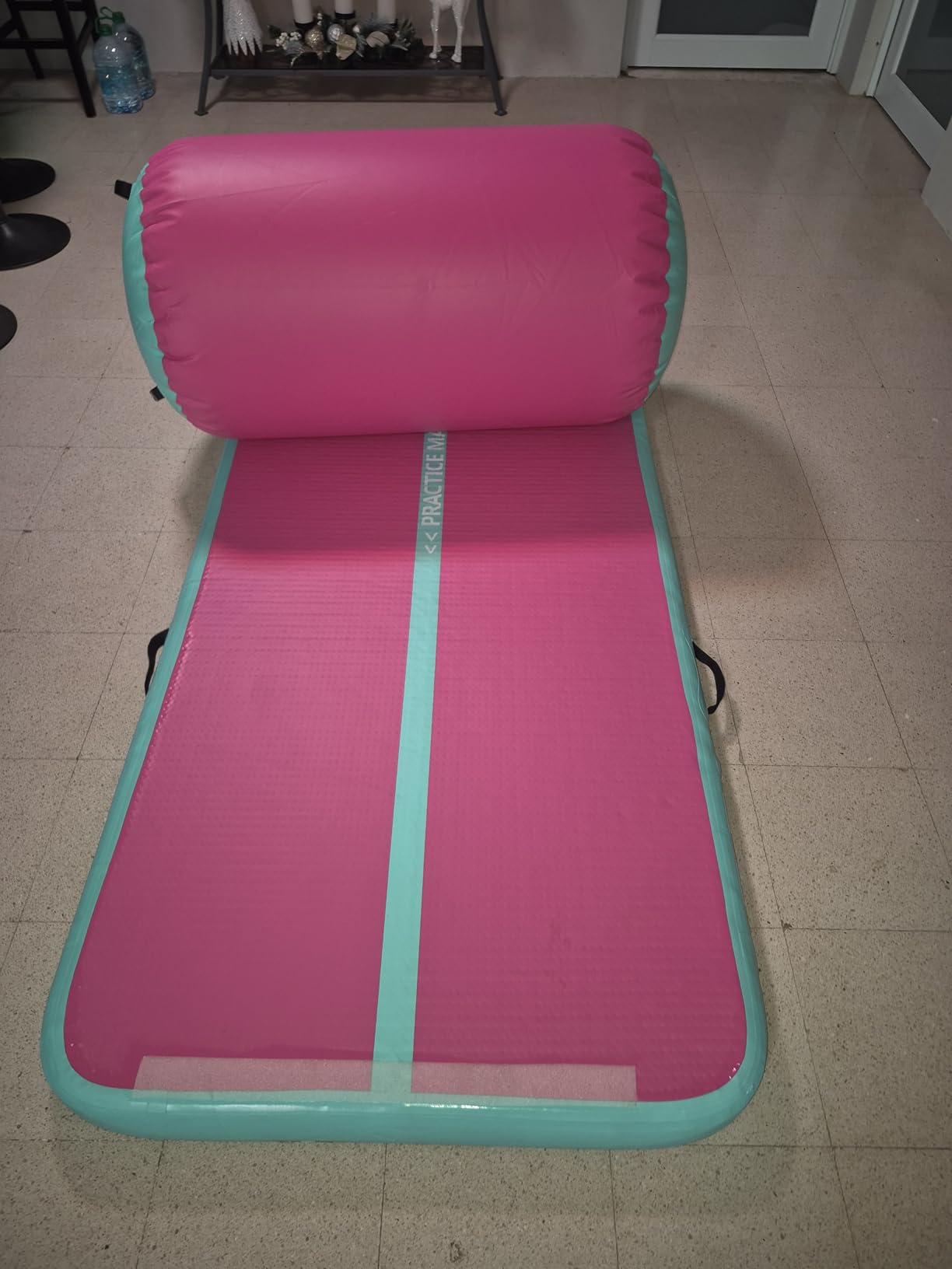 VOFiTNY Inflatable Gymnastics Air mat Tumbling Track for Home | Tumble Track Air Barrel Octagon Roller Mat With Pump for Gym customer photo 1
