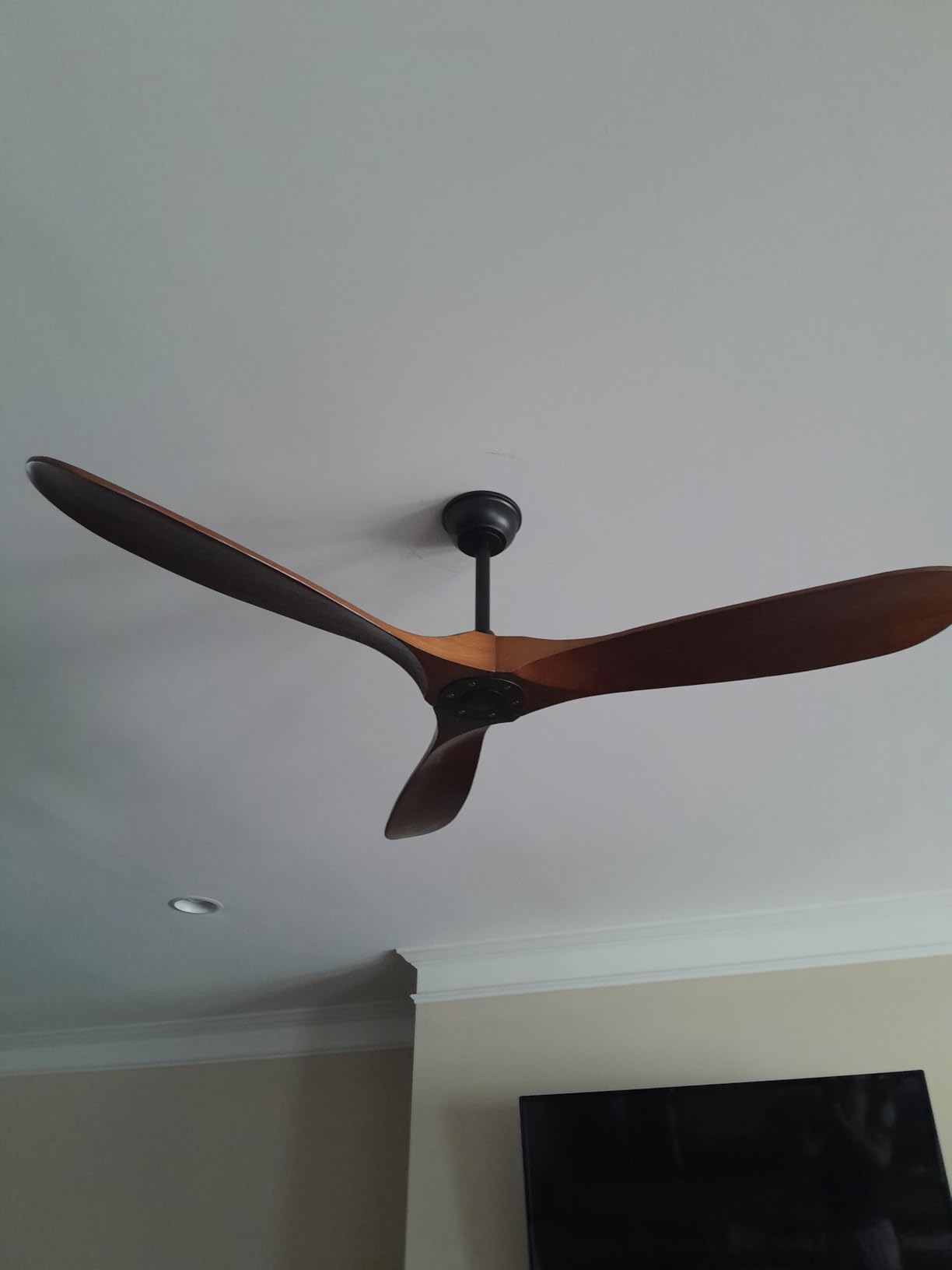 60 Inch Ceiling Fan Without Light, Wood Indoor Outdoor Ceiling Fans No Light for Patios Living Room Bedroom Porch Big Ceiling Fan for Flat Sloped Ceiling (Walnut) customer photo 1