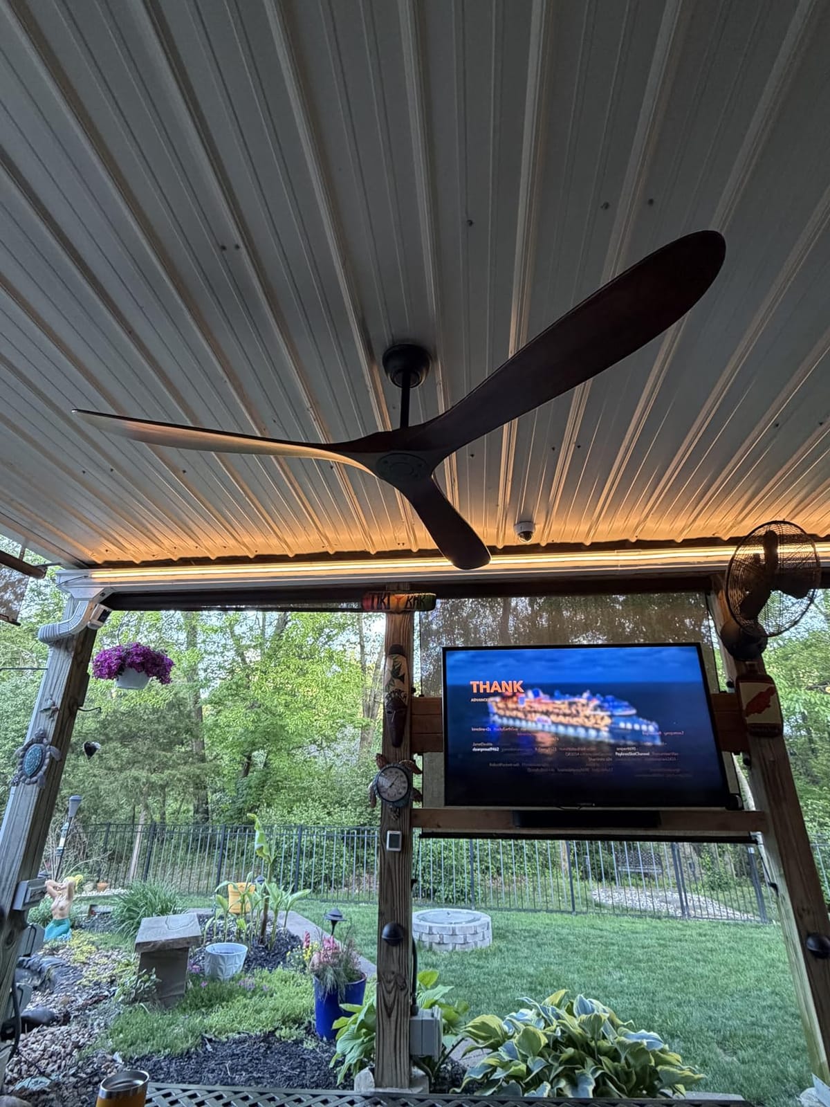 60 Inch Ceiling Fan Without Light, Wood Indoor Outdoor Ceiling Fans No Light for Patios Living Room Bedroom Porch Big Ceiling Fan for Flat Sloped Ceiling (Walnut) customer photo 2