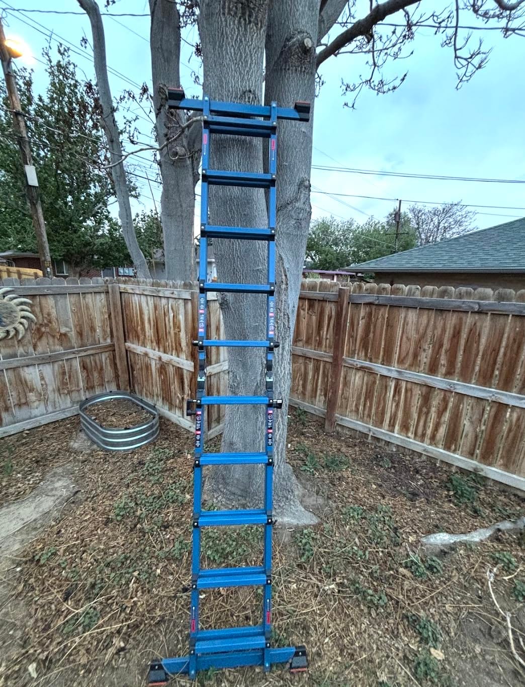 LANBITOU Ladder A Frame Extension 14Ft Multi Position for Home 330lbs | 2mm Thickness Aluminum,Telescoping,Anti-Slip Feet,ANSI Approved,Storage Folding,Security Load for Stairs Indoor Outdoor Roof customer photo 2