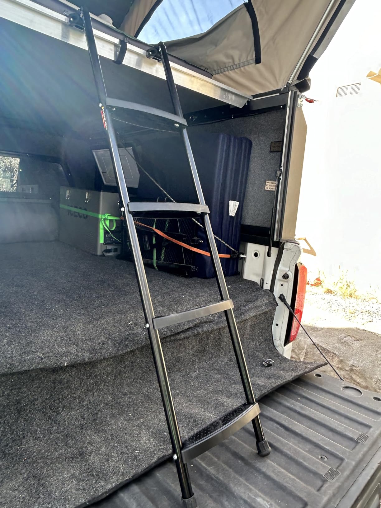 Stromberg Carlson RV Bunk Ladder for Travel Trailers, Camper Stairs with Molded Treads, Includes Hooks & Mounting Hardware, Bunk Bed Ladder, Mobile Home Stairs, Ideal for Dorm Loft - Silver 60