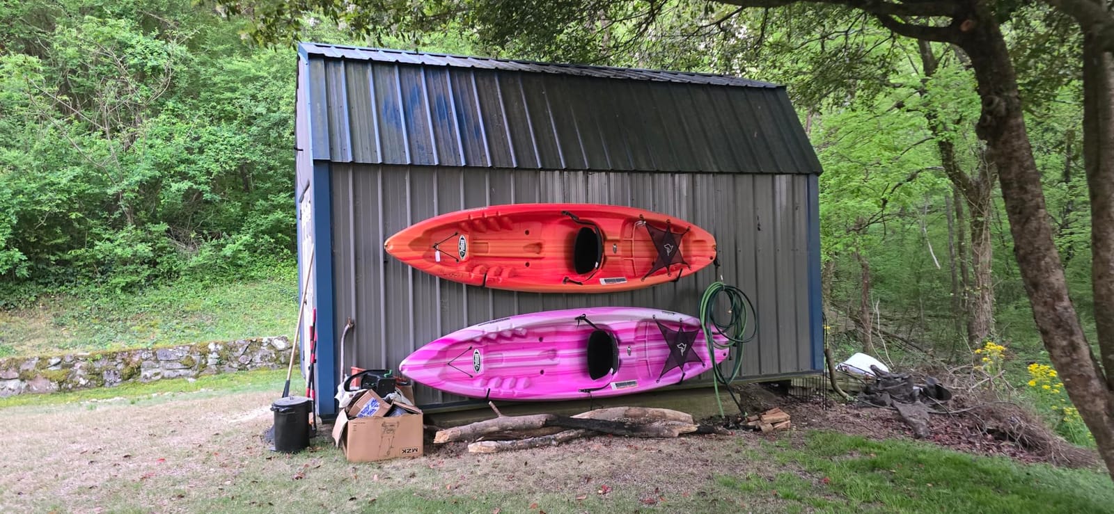 WALMANN Kayak Storage Rack, Wall Mount Kayak Hooks for 3 Kayaks | for Garage, Utility Storage Hangers for Canoe, Surfboard, Skiis, Snowboard, Paddle Board, Ladders, Holds up to 50 lbs customer photo 2