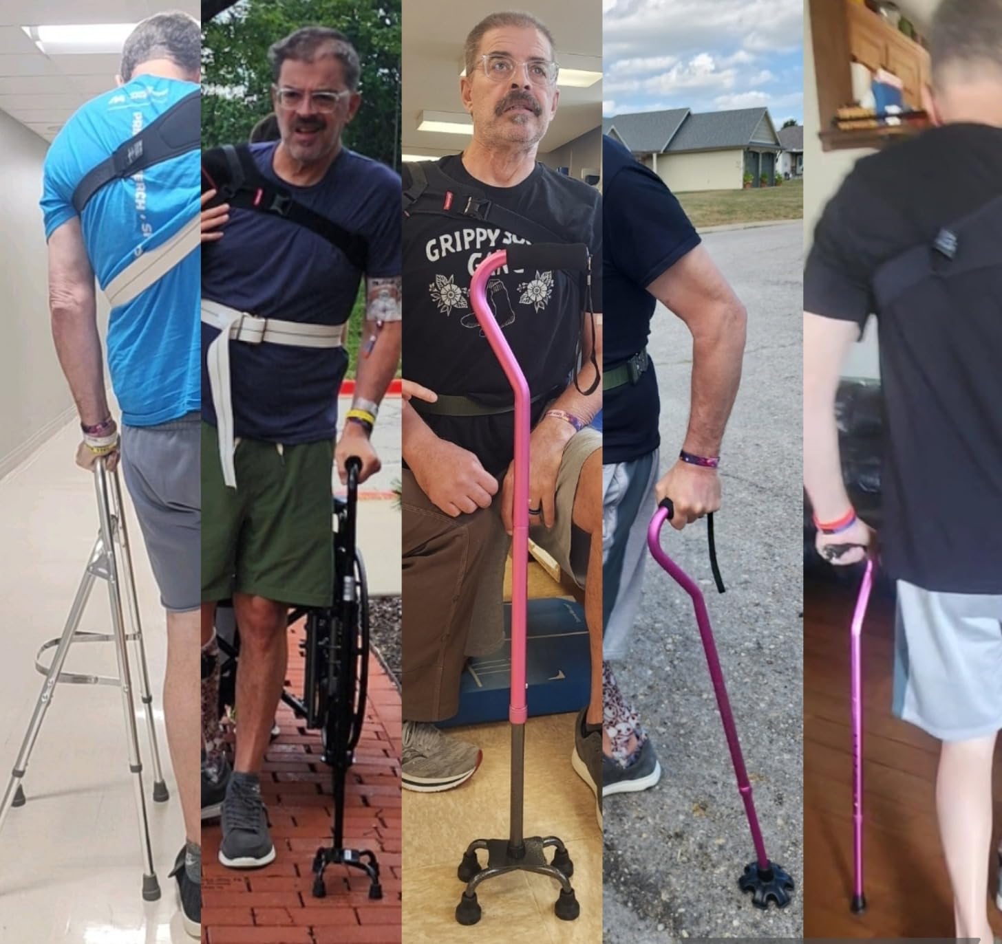 LIXIANG Walking Canes Stablize Women Quad Canes for Seniors & Adults Foldable Adjustable for Men & Women Heavy Duty Freestanding Cane for People with Leg Injuries 3 footings customer photo 2