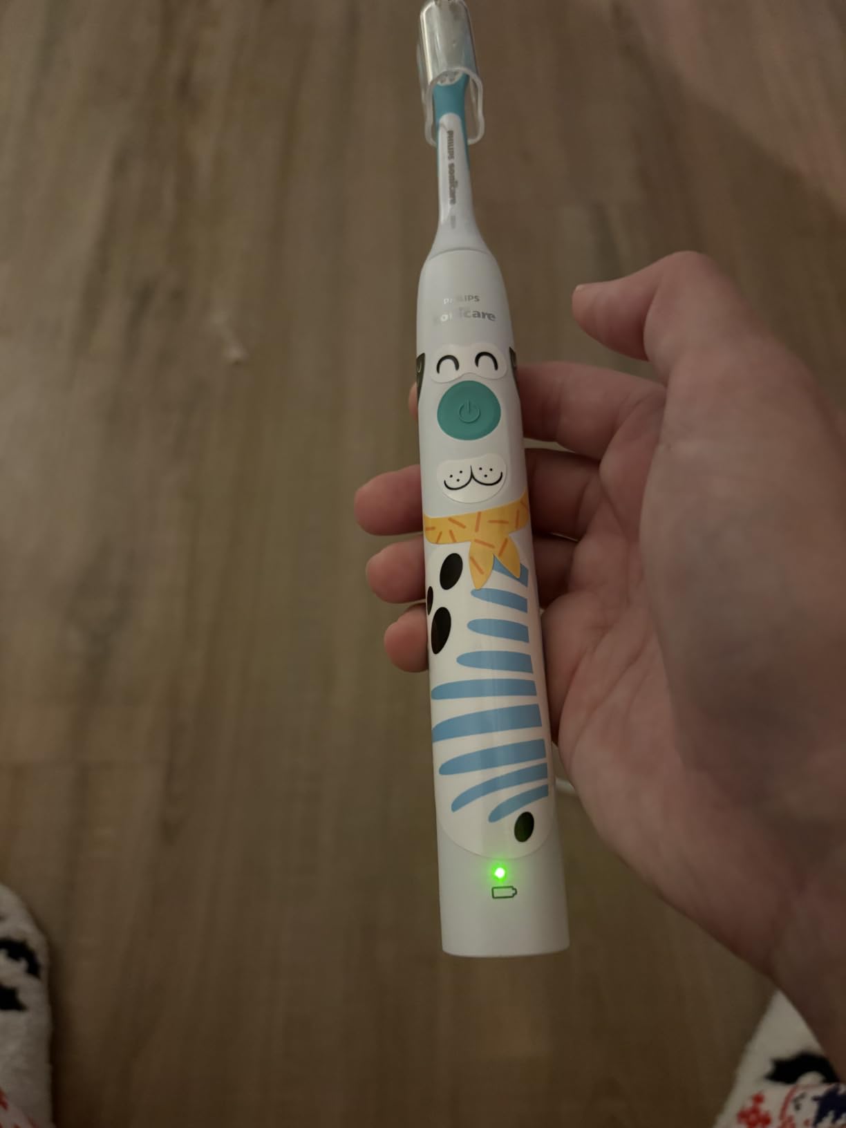 Philips Sonicare for Kids Electric Toothbrush, Design a Pet Edition | Gentle Clean, 2 Intensity Settings, KidPacer Timer, Includes Brush Head & Reusable Stickers, HX3601/01 customer photo 1