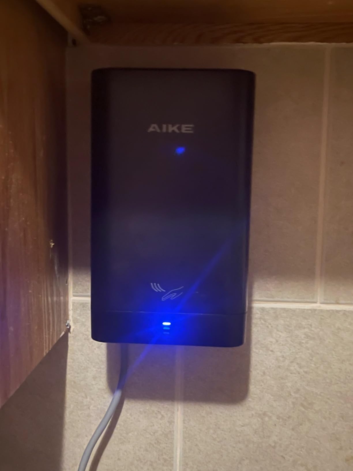 AIKE Compact Hand Dryer for Bathroom, ABS Polycarbonate 110V Black,AK2822 | High Speed Slim Blade Hand Dryer,Plug-in Easy Install and Compact Design,Smart Warm for Home Bathroom,No Paper Waste and Cost customer photo 2