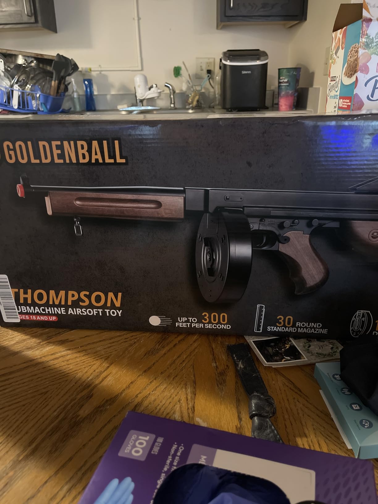 Airsoft M1A1 Durable Submachine Gun WW2 Chicago Typewriter Full Auto SMG AEG with Extra Stick Magazines, Battery and Charger customer photo 1