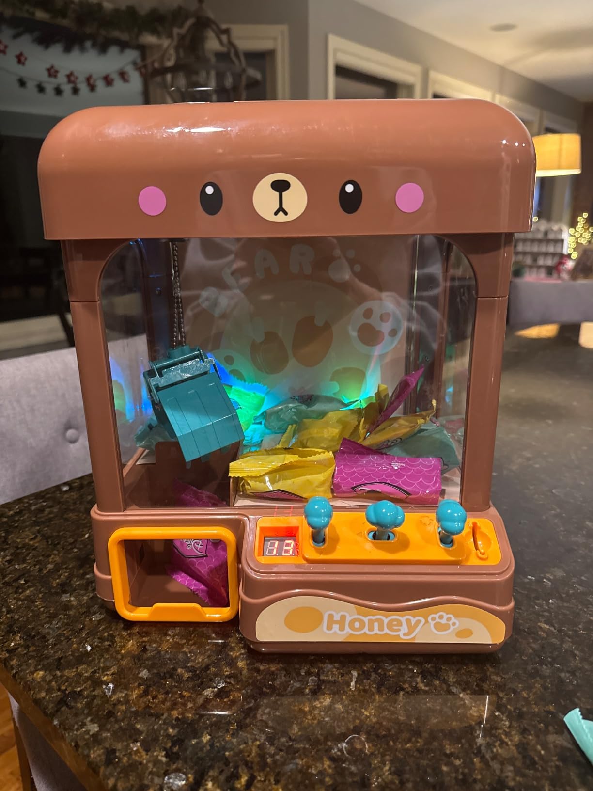 cxjoigxi Large Claw Machine for Kids Adults with Prizes, Adjustable Sound & Light, Mini Vending Machine, Electronic Arcade Crane Game, Candy Dispenser Toy for Girls Boys Birthday Gifts, Bear customer photo 2